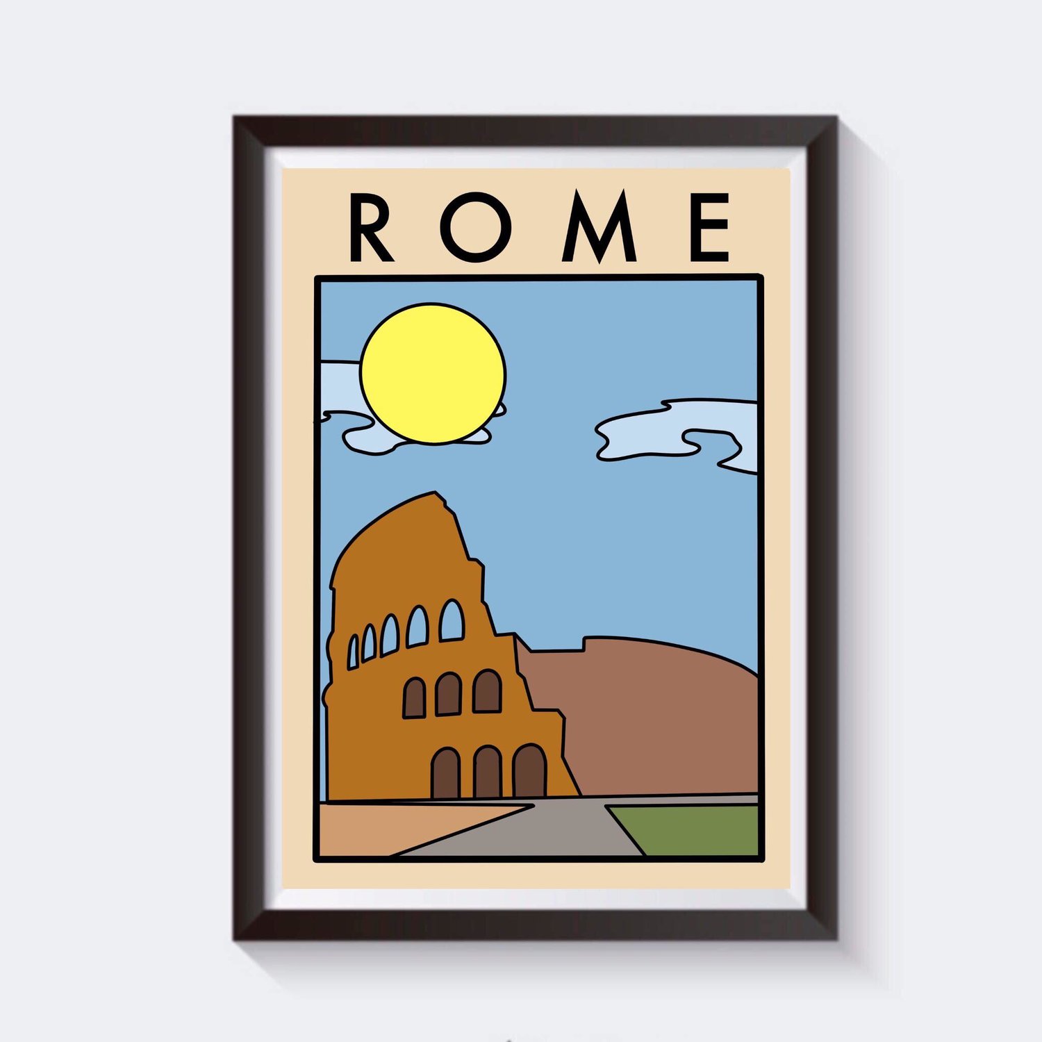 forsætlig komplet tyv Rome Minimalist, Abstract Travel Print — 2 Sisters Design
