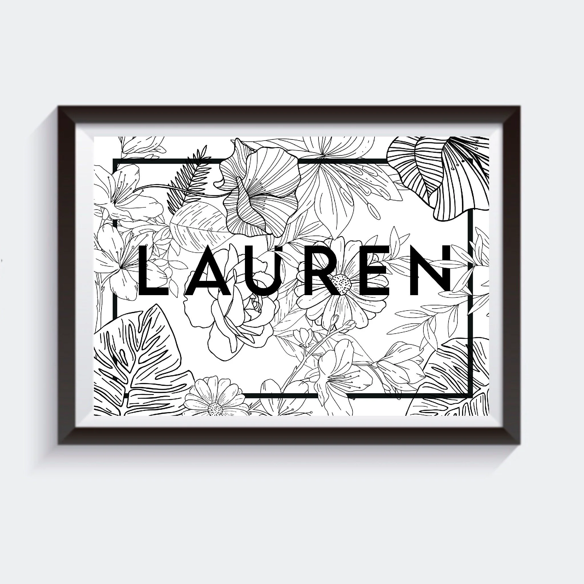 Floral Name Artwork Personalise With Your Choice Of Names 2 Sisters Design