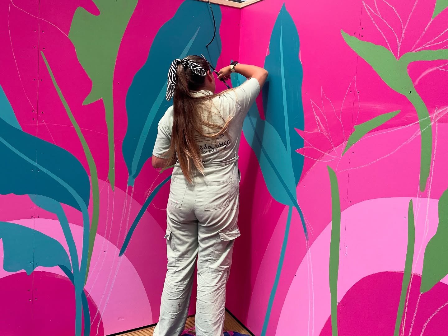 We started a new mural today and we&rsquo;re already a little bit obsessed with it 😍 Check out our stories for sneak peaks and more updates tomorrow 🌺