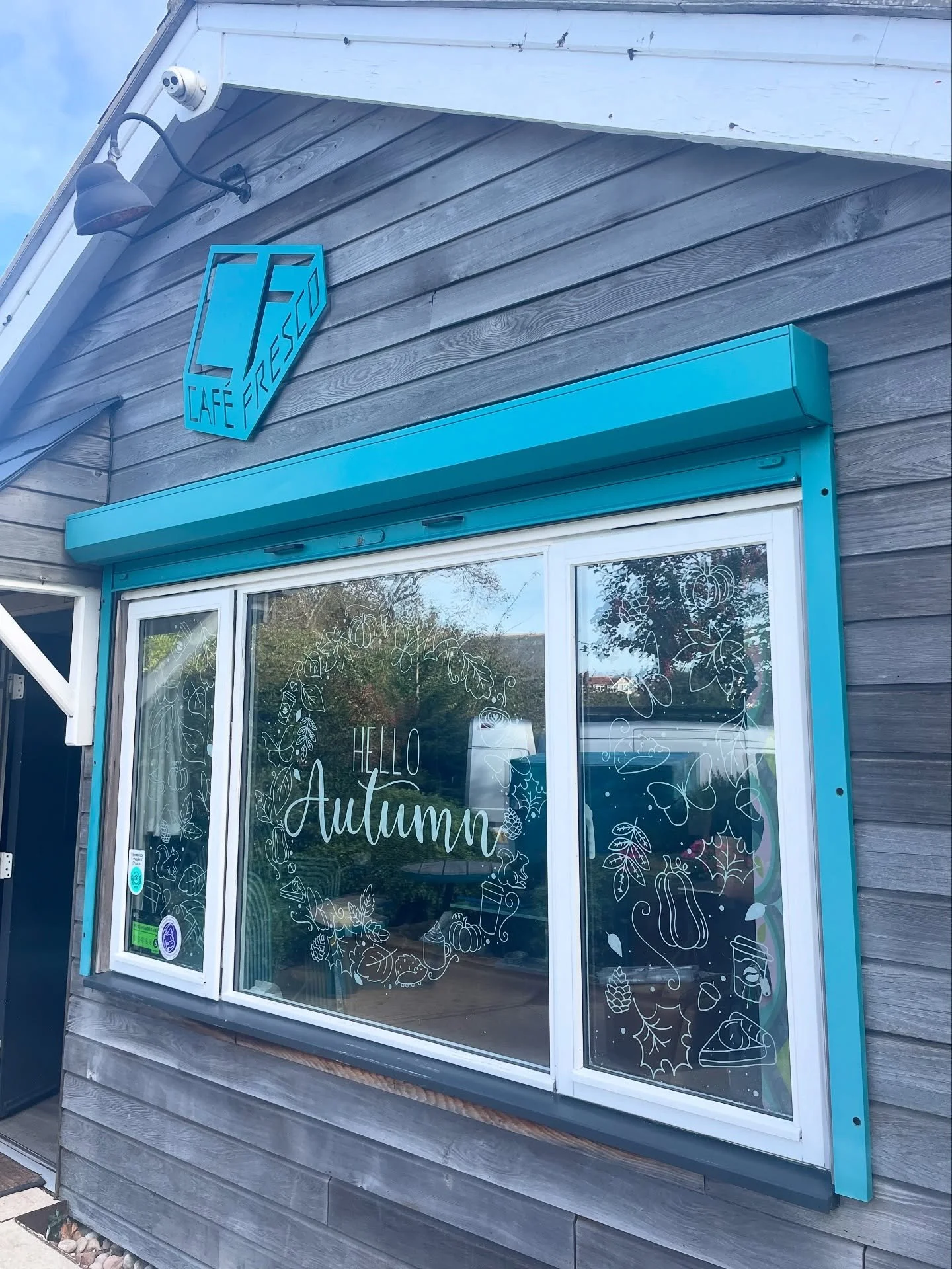 New autumn windows for Cafe Fresco today 🍁
