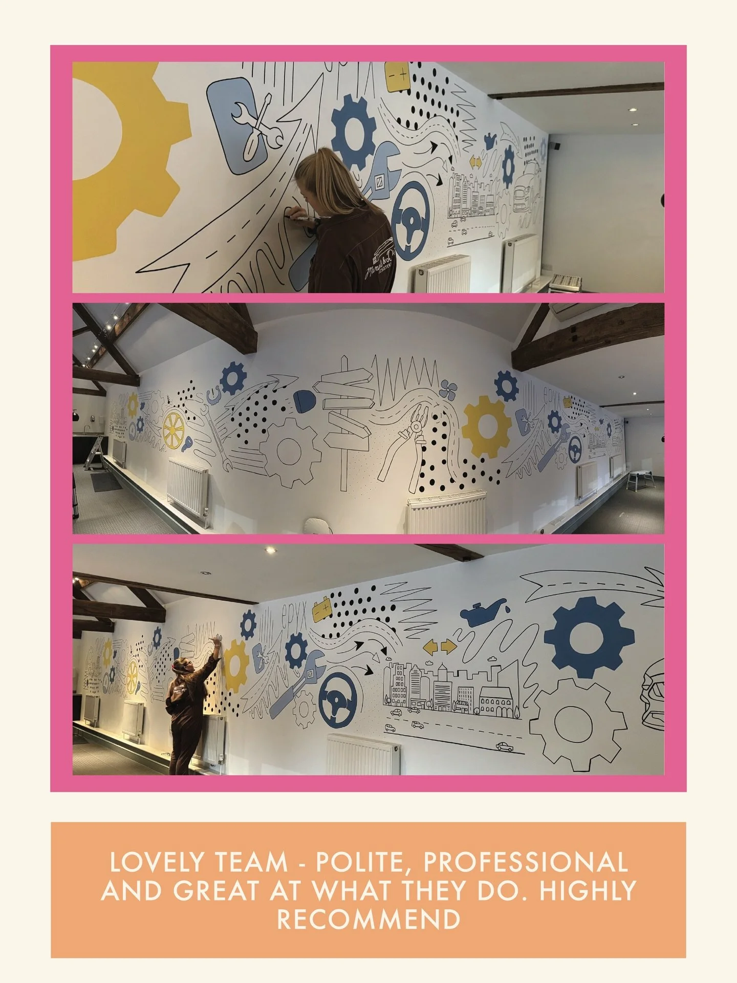 Review like this are why we do what we do🪩🎨🌸 We love seeing a project come to life from a sketch, to a screen, to a large scale mural, but when our clients are this happy we know we&rsquo;re doing something right! ✨