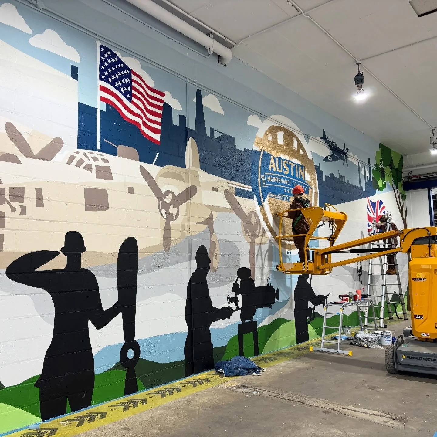 Sorry we&rsquo;ve been a bit quiet&hellip; we&rsquo;ve been working on something huge! This has been our biggest mural yet, and we&rsquo;re hoping to finish it today so keep your eyes peeled for more updates ✈️⛽️🌳