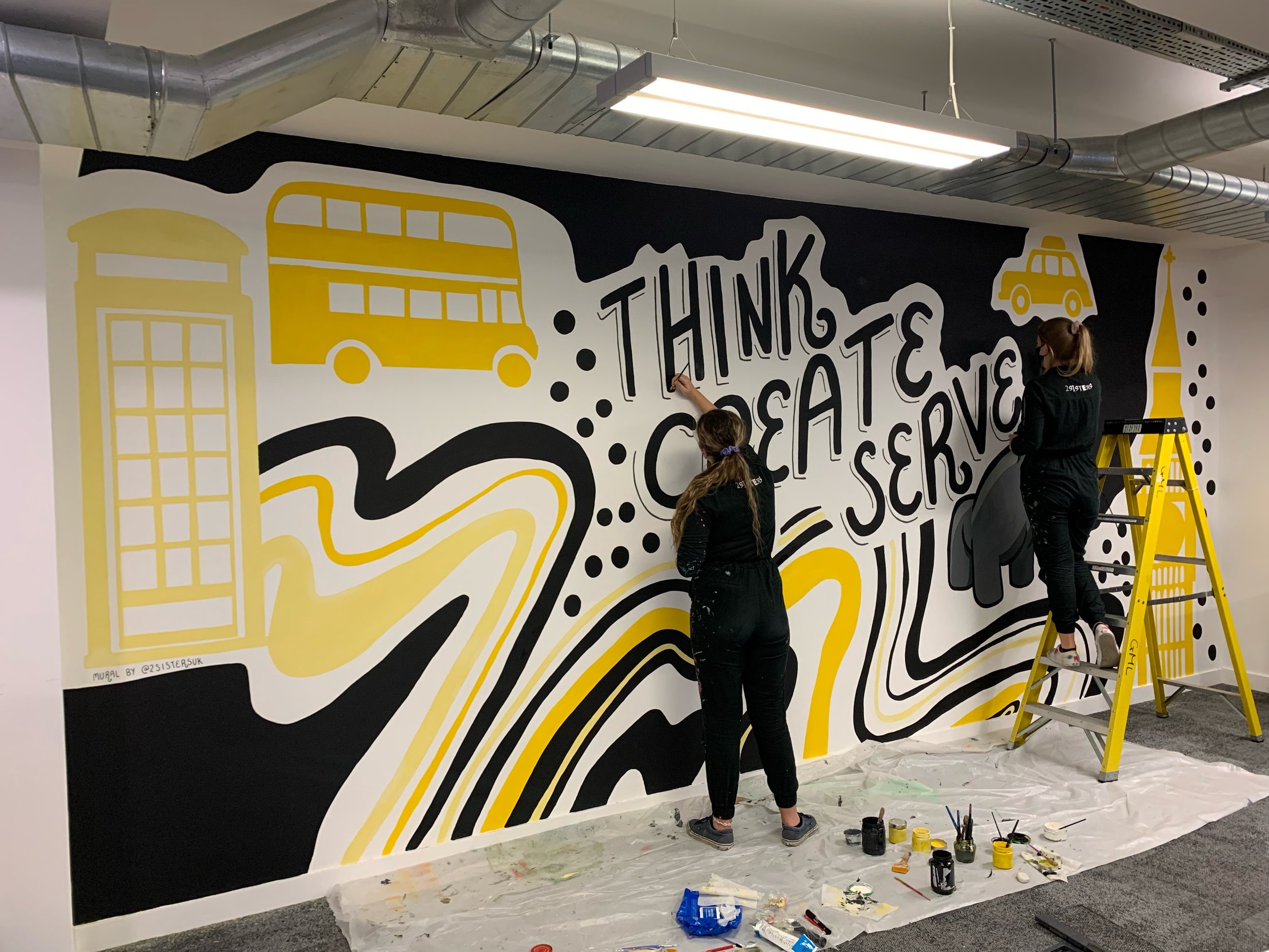 After a well earned week abroad we&rsquo;re back to painting murals! For now here&rsquo;s a few throwbacks of some office murals that we designed and painted, but check out our story for a behind the scenes look at what we&rsquo;ve been up to today ?