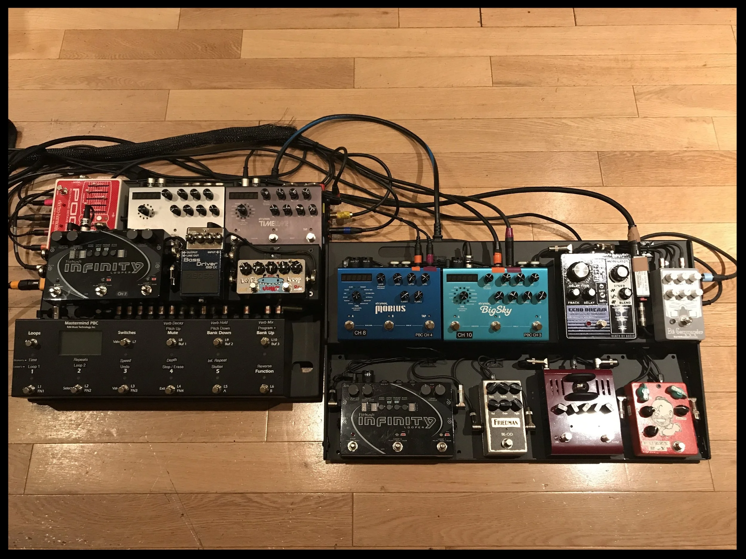 George Pajon, Jr's Cairo Knife Fight Pedalboard. Photo courtesy of the artist.