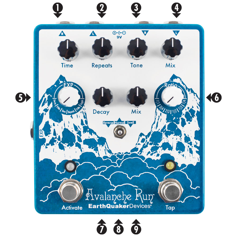 Avalanche Run™ Stereo Reverb & Delay with Tap Tempo — EarthQuaker 