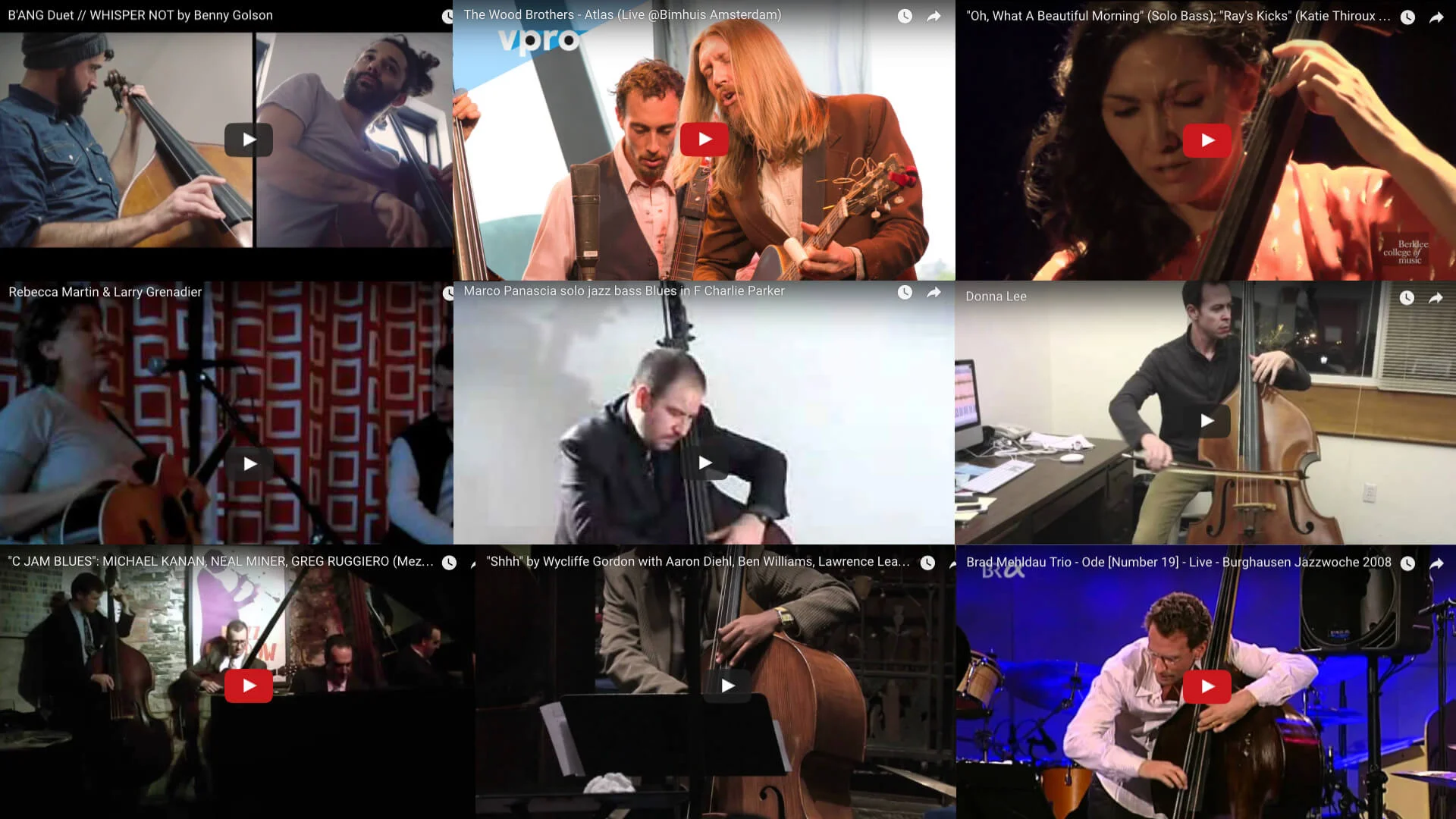 Geoff's Favourite YouTube Double Bassists - Pt.1: Jazz