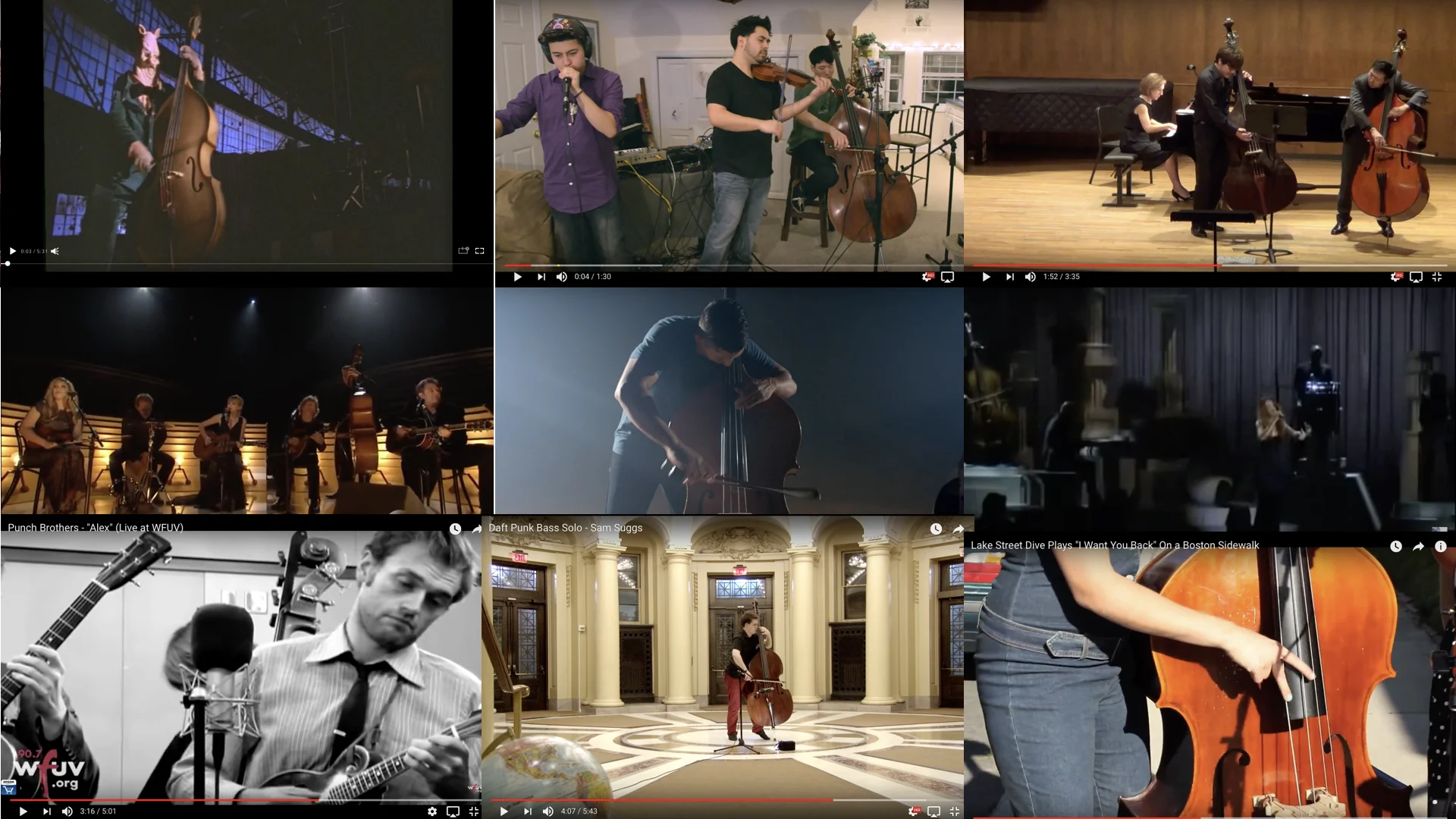 Lauren's Favourite YouTube Double Bassists - Pt.3 Pop (&amp; everything else!)