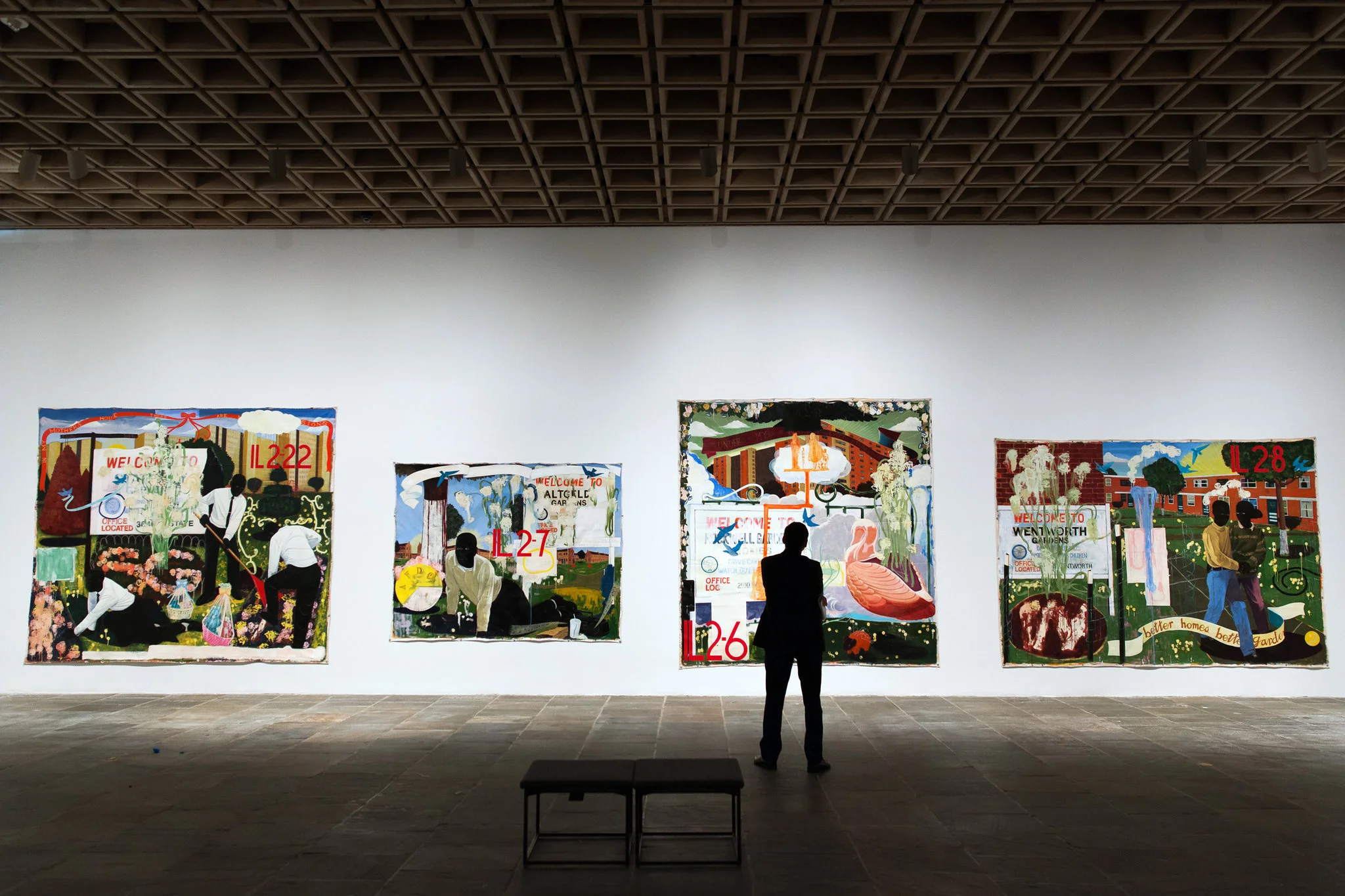 Garden Project series, From left: “Many Mansions,” “Untitled (Altgeld Gardens),” “C.H.I.A.” and “Better Homes Better Gardens.”