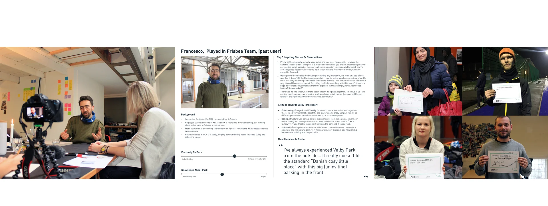 Examples of some of the tools used in the in-depth and guerilla research we conducted.