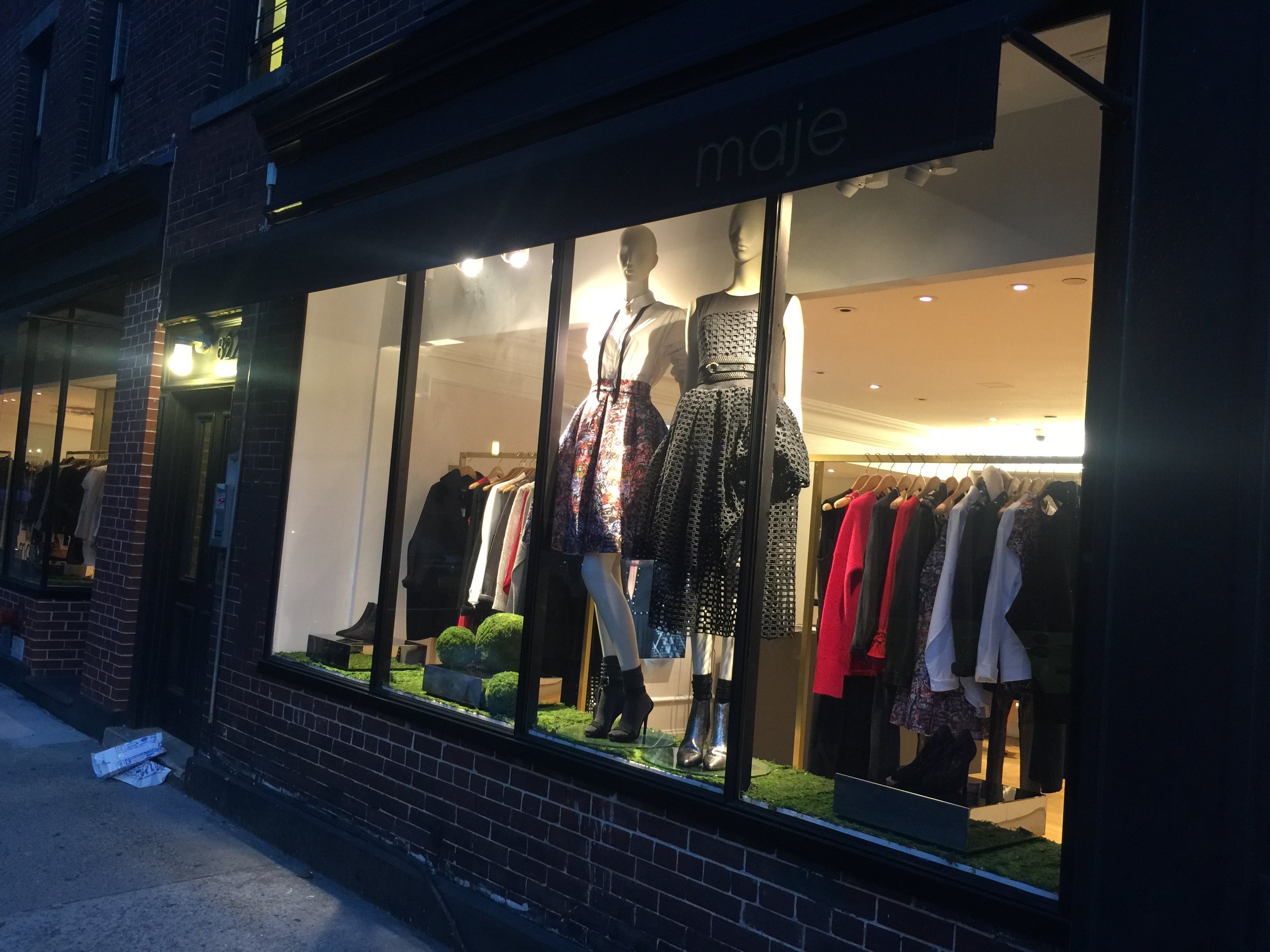 Maje flagship Fashion Week windows. 2015