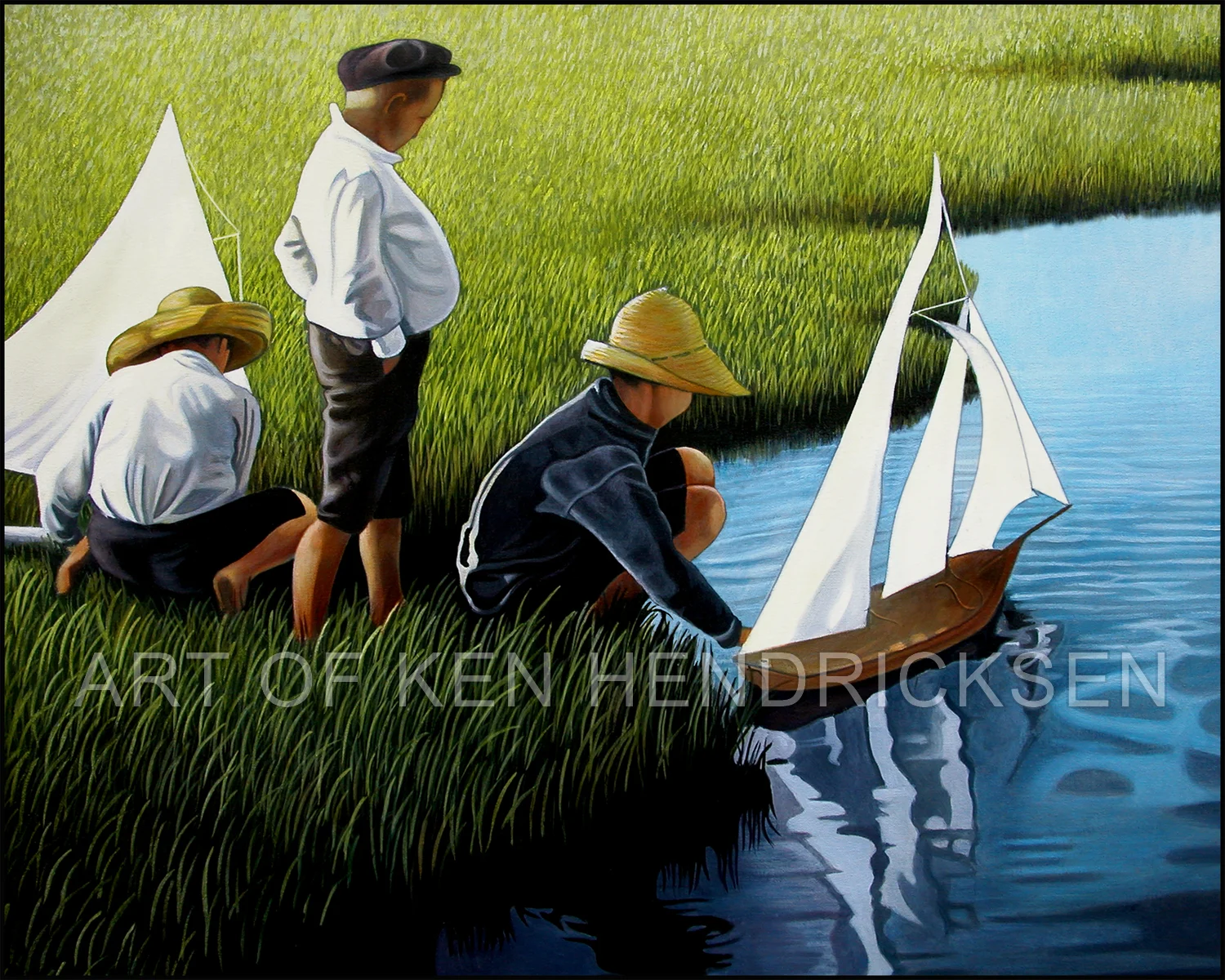 Boys and Pond Boats