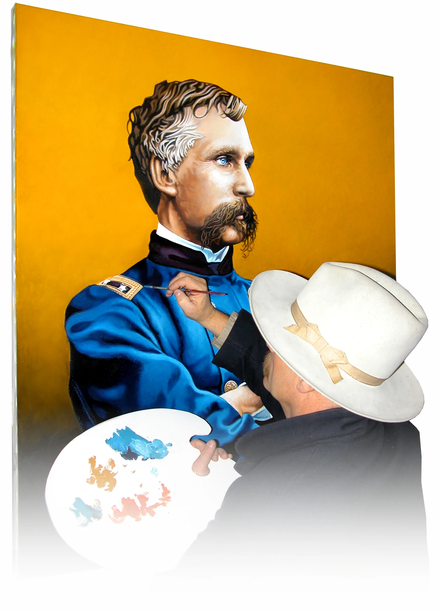 Working on a painting of Maine's Gen. Joshua Lawrence Chamberlain, 