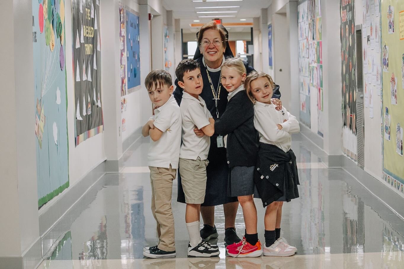 We were truly overwhelmed by the generosity of our school families during Sneaker Week as we collected $1438 to purchase shoes for The Community Center at our sister parish in Philadelphia at Visitation BVM.  Through your kindness, 52 pairs of shoes 