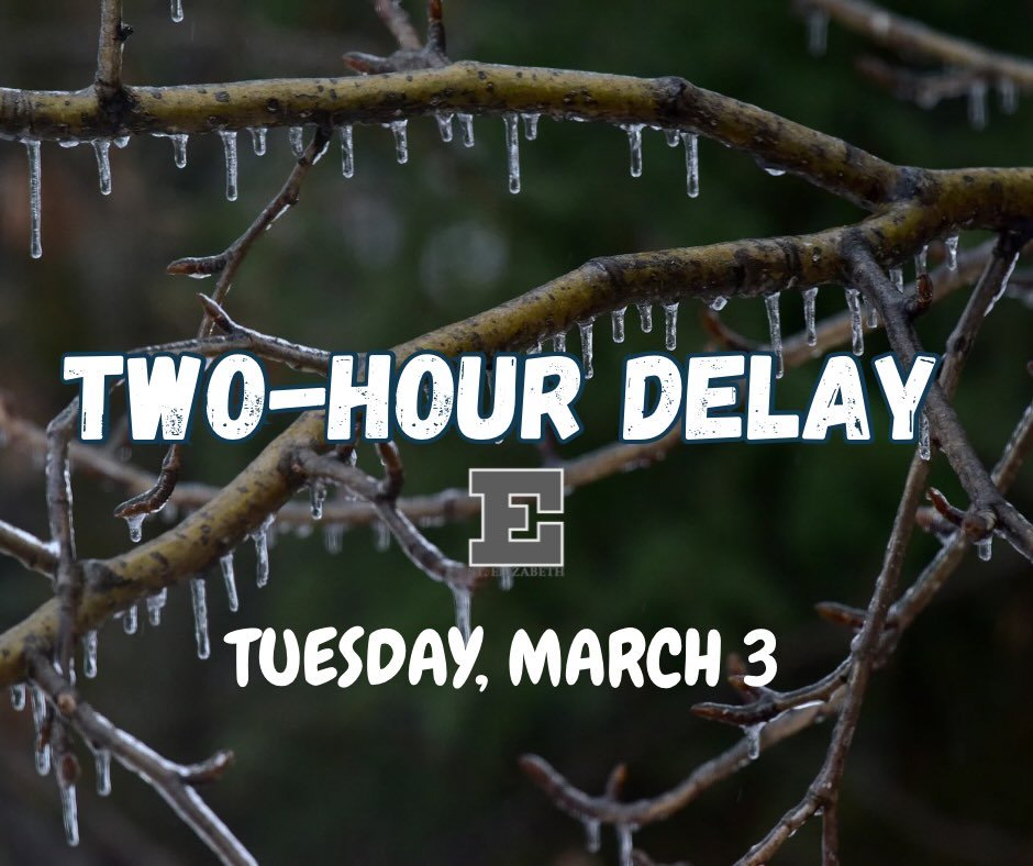 Due to this morning&rsquo;s expected freezing rain, St. Elizabeth will operate on a two-hour delay today, March 3, 2026.