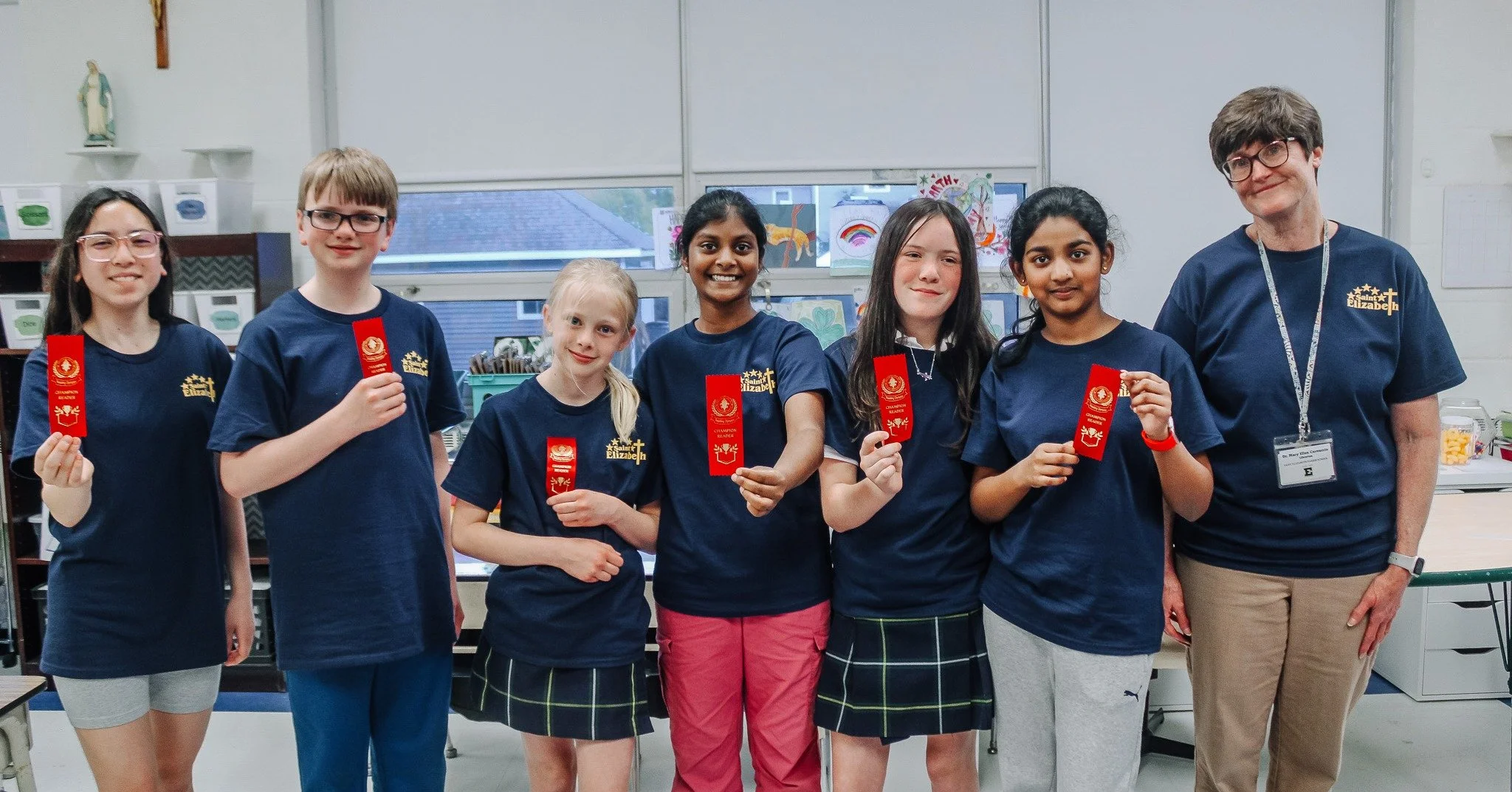 St. Elizabeth Parish School participated in the annual Reading Olympics hosted by the Archdiocese of Philadelphia. This year, we had an elementary team (grades 4 &amp; 5) and a middle school team (grades 6-8). Students worked with Dr. Carnuccio throu