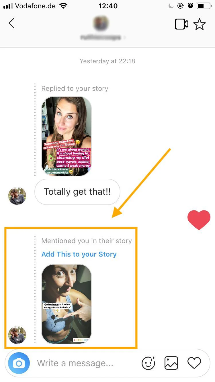 Or you can share any Story you're tagged in.