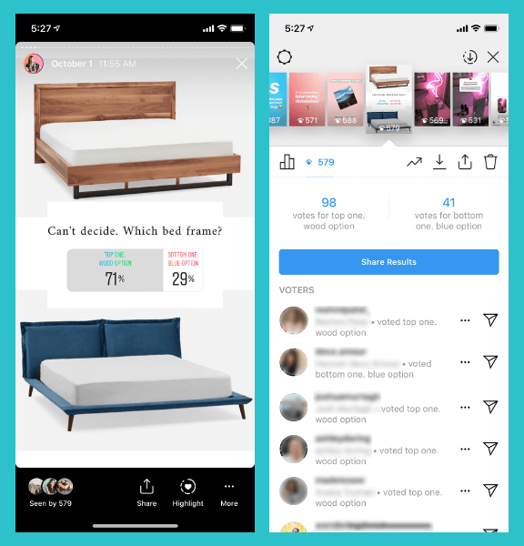 Here are the results 👆 and guess which bed frame I got? If you guessed the wood one, you *wood* be 100% correct!