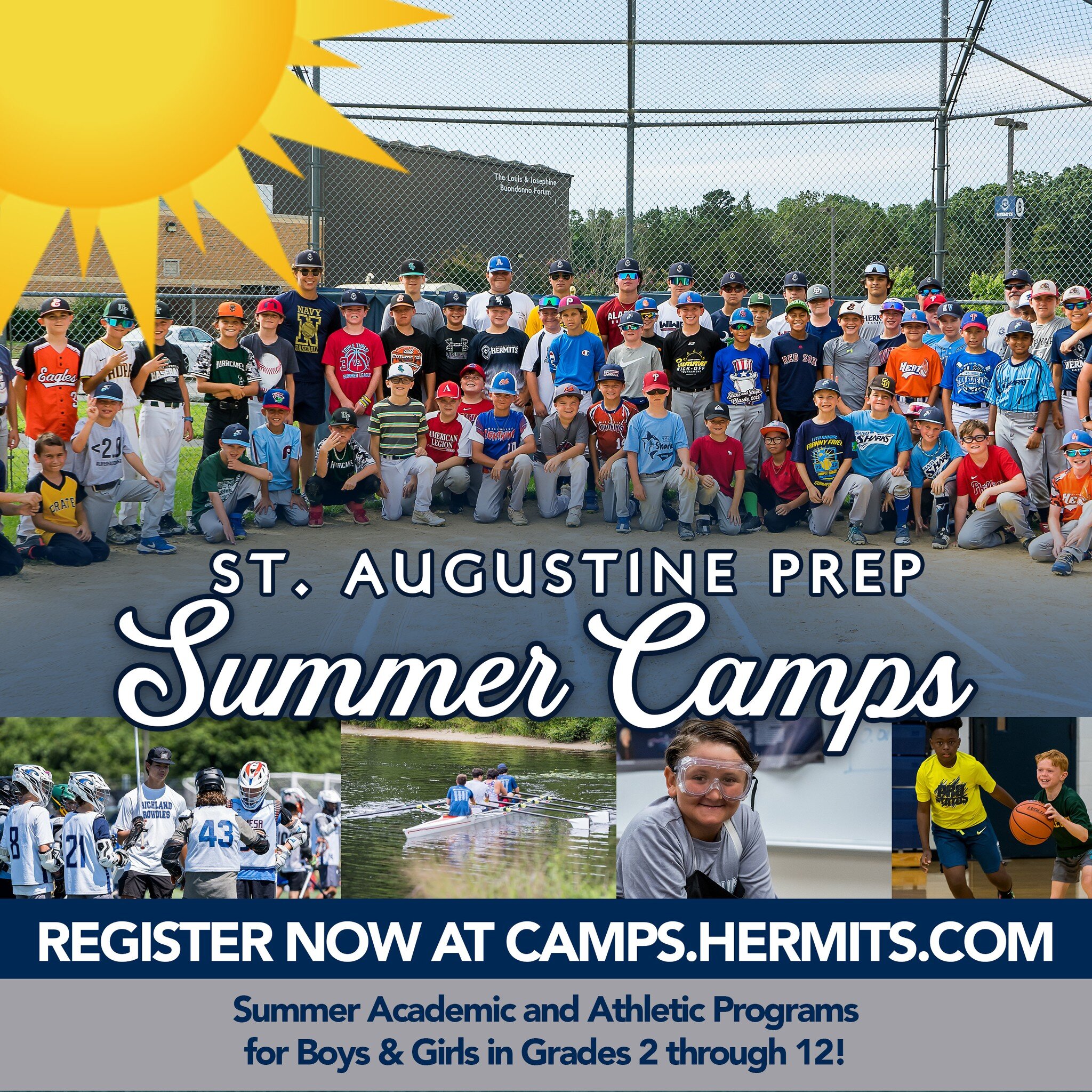 ☀️The countdown to summer has begun ☀️

This year's Summer Camp lineup offers a variety of athletic + academic programs for boys and girls grades 2 through 12. Learn new skills, build new friendships, and gain self-confidence at St. Augustine Prep&ls