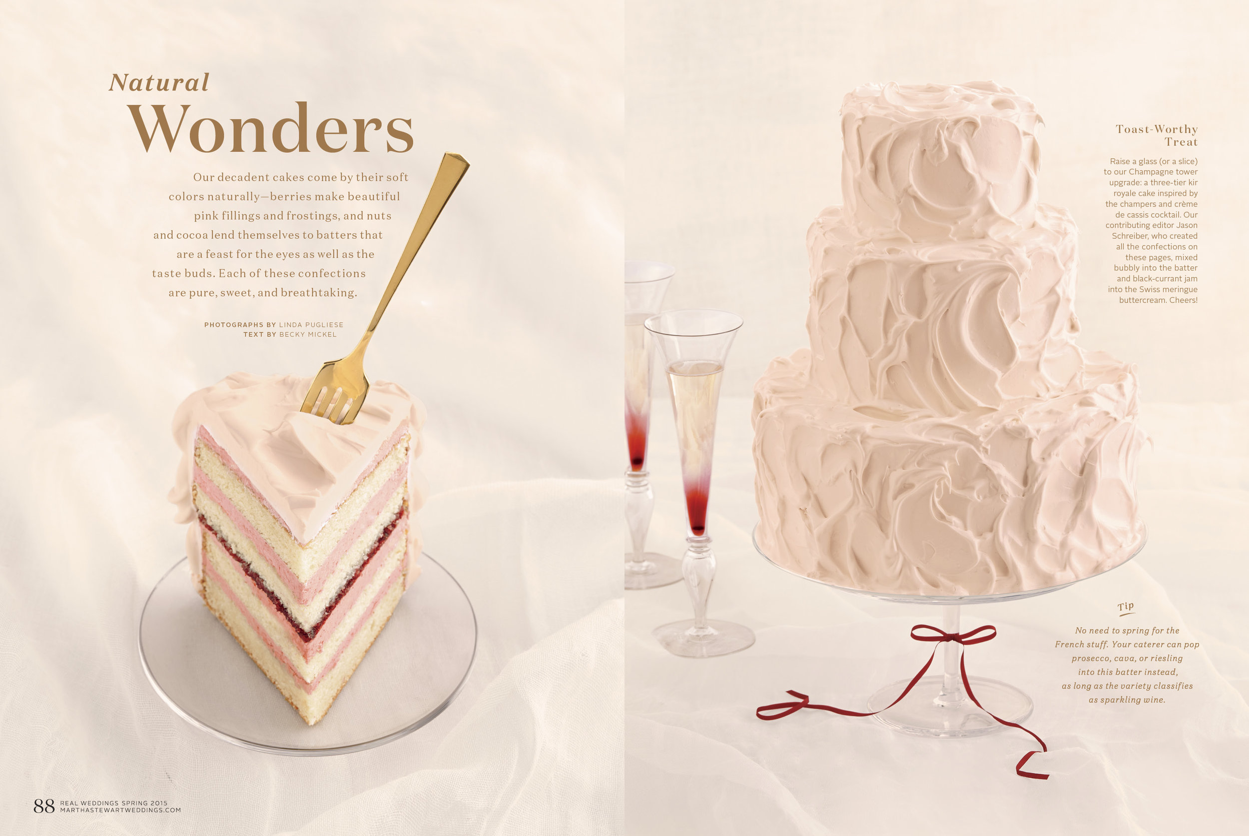 Kir Royale Wedding Cake, Martha Stewart Weddings