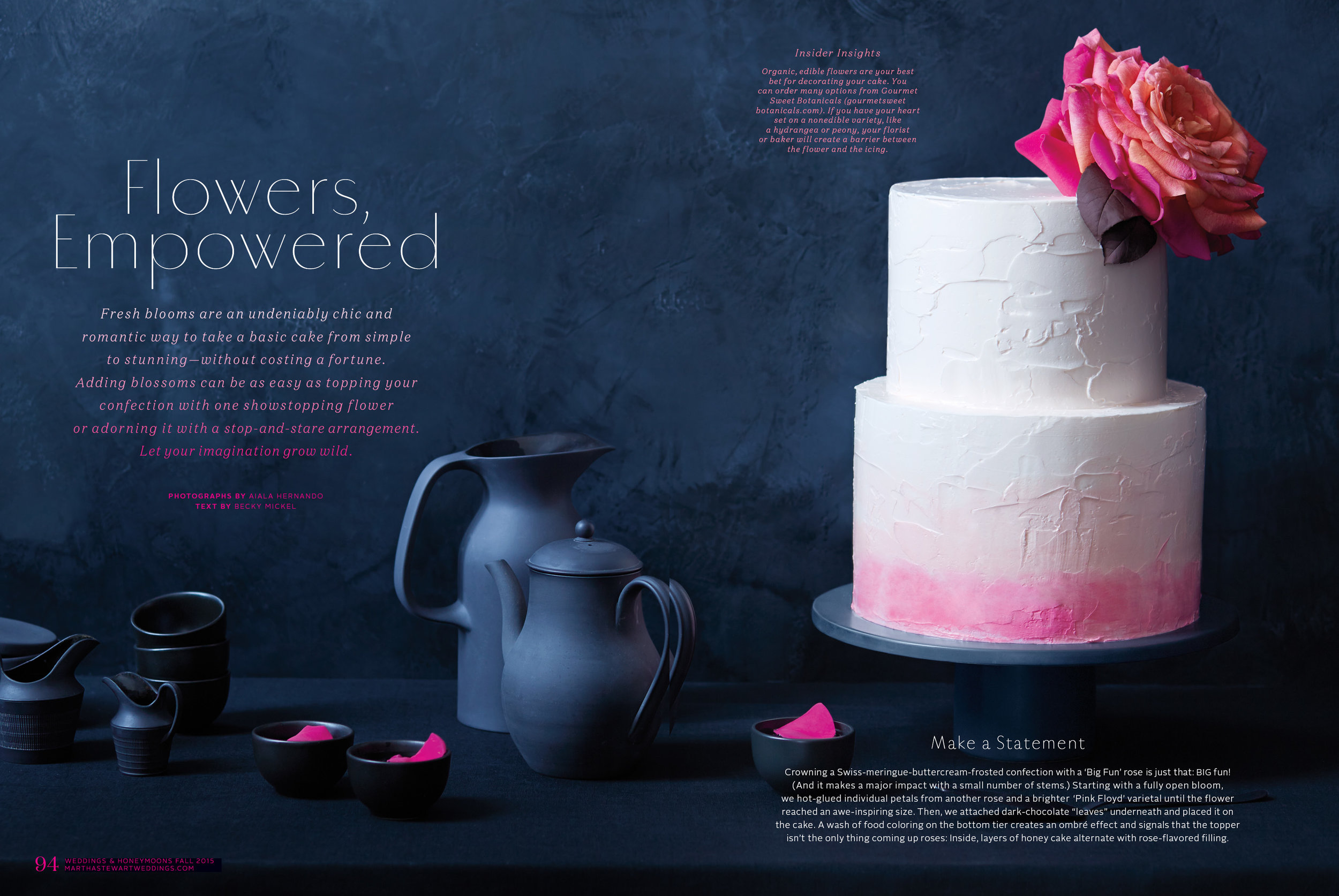 Floral Wedding Cake, Martha Stewart Weddings