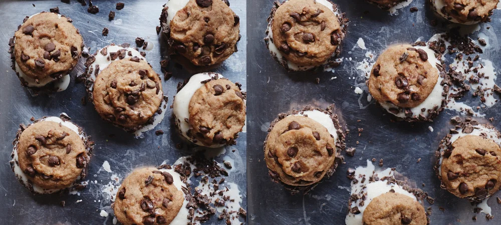 Chocolate Chip Cookie Ice Cream Sandwiches