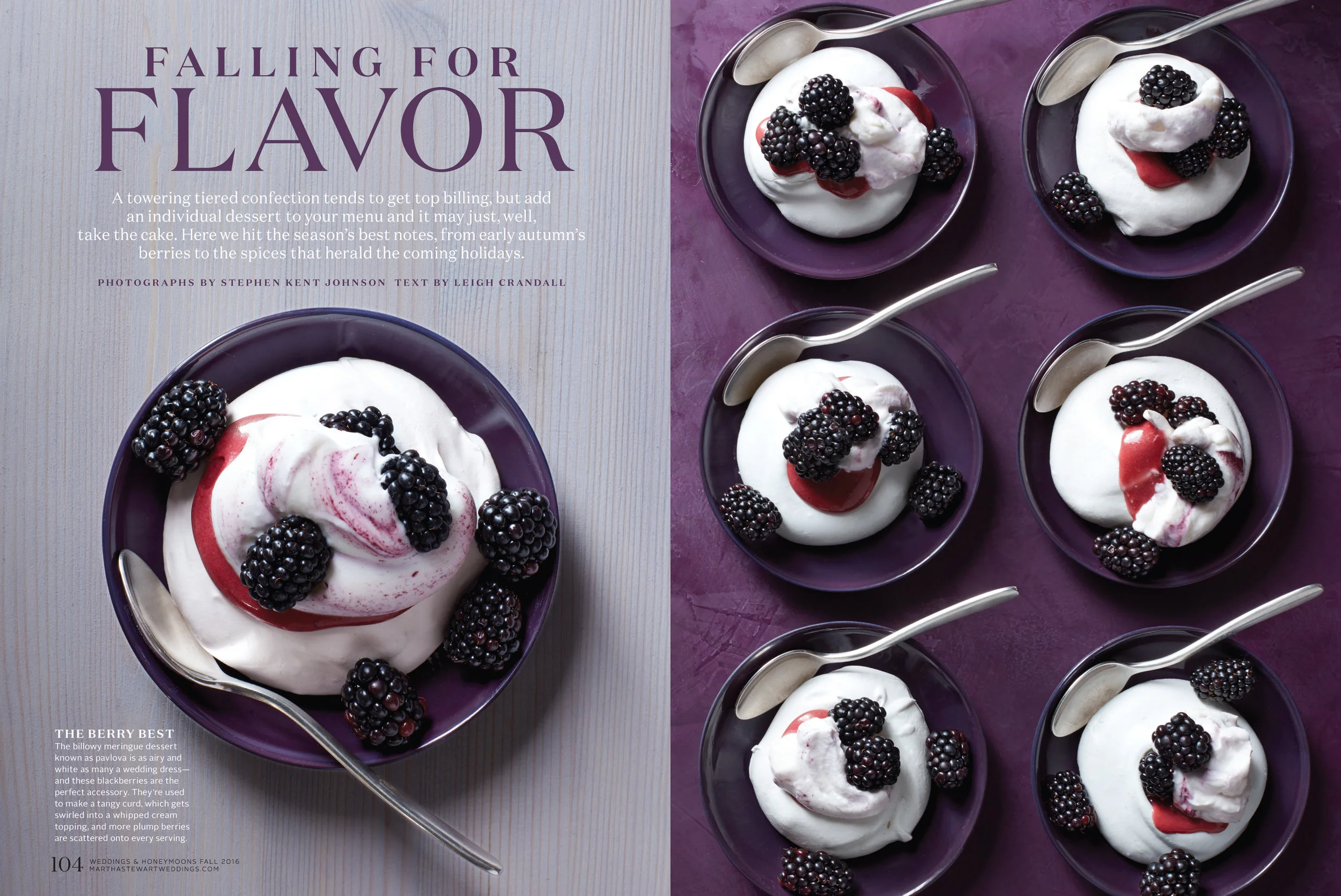 Blackberry Pavlovas, Martha Stewart Weddings