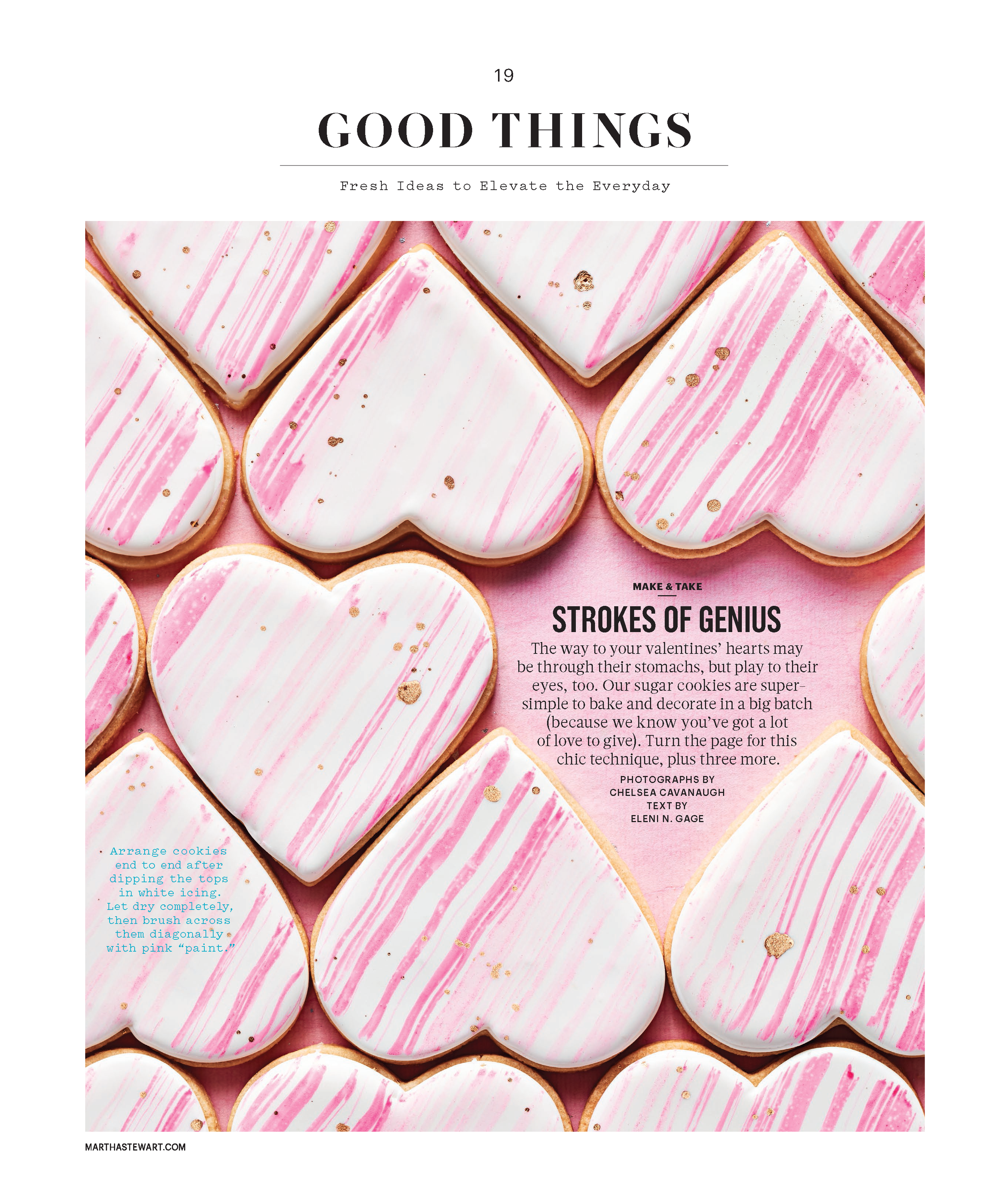 Painted Heart Cookies, Martha Stewart Living