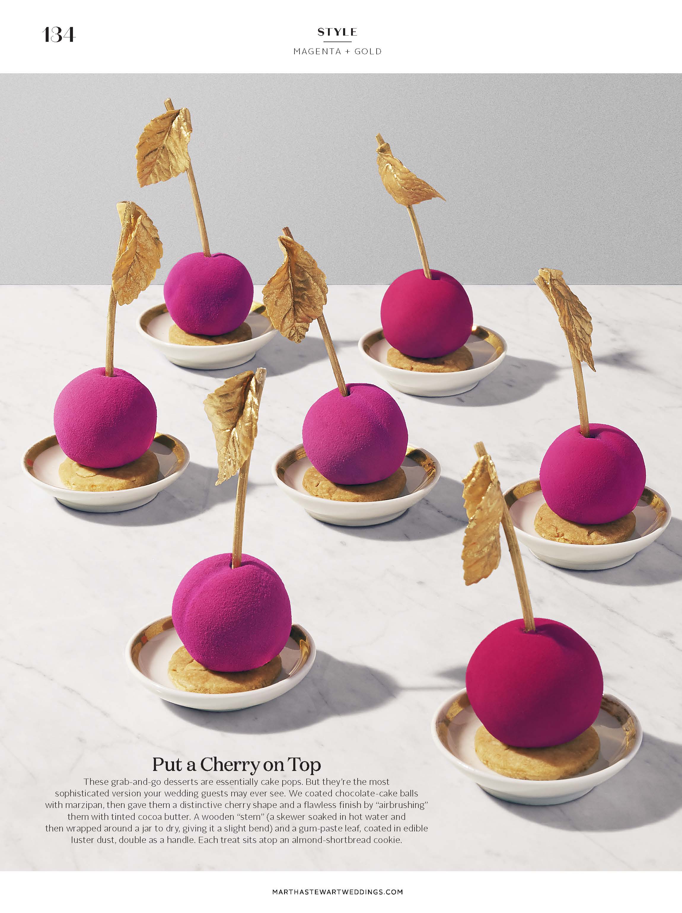 Cherry Chocolate Cake Pops for Martha Stewart Weddings