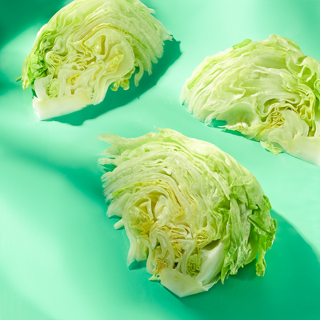 Wedges of iceberg lettuce