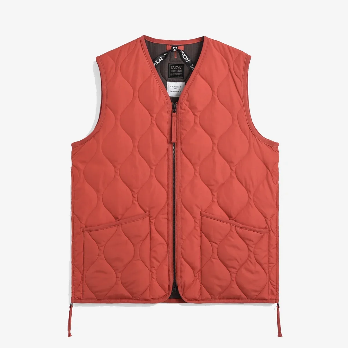 MILITARY_W-ZIP_V_NECK_DOWN_VEST_-_Akane_Orange_01.jpg.webp