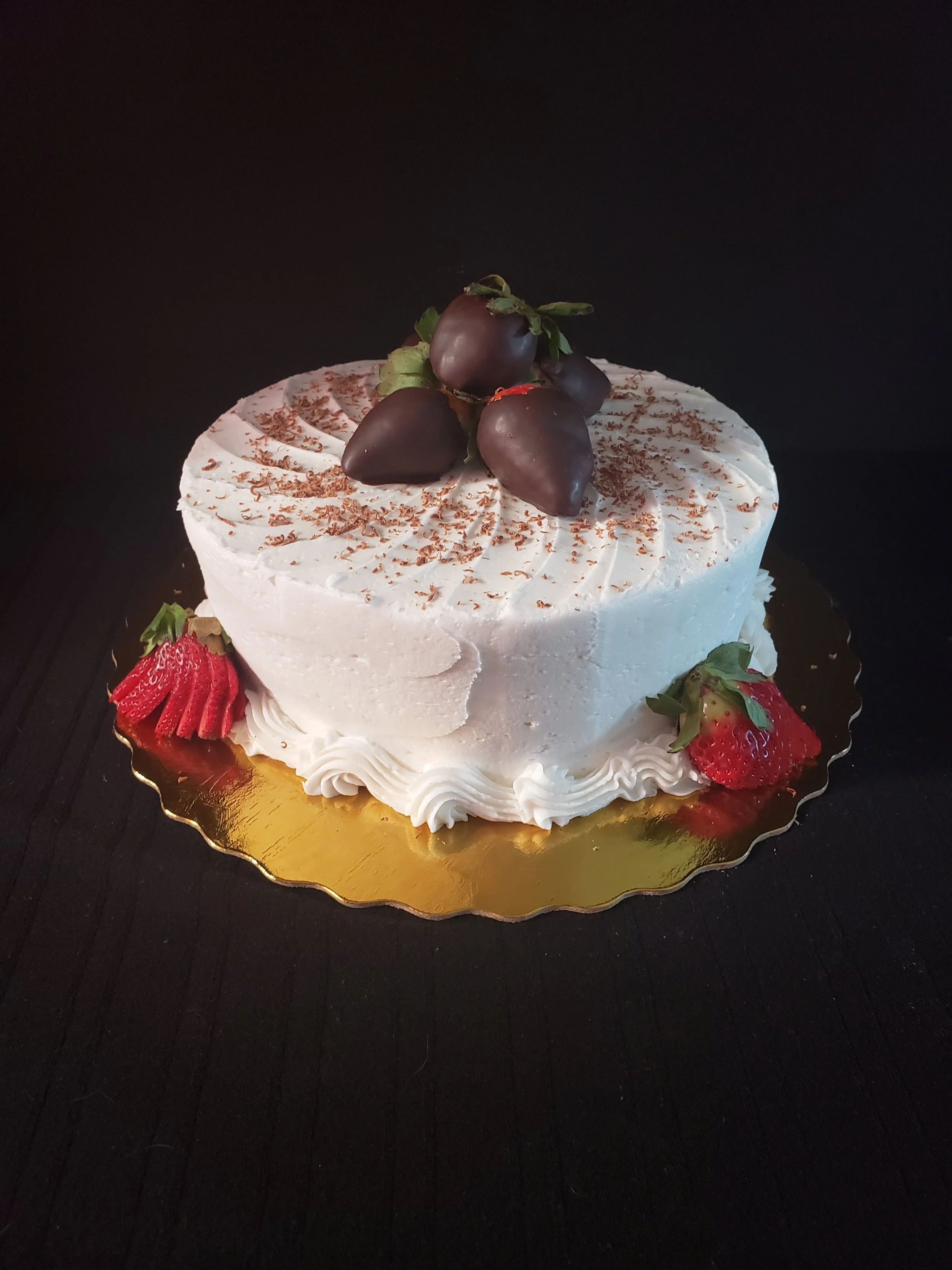 Chocolate Cake adorned with Strawberries!