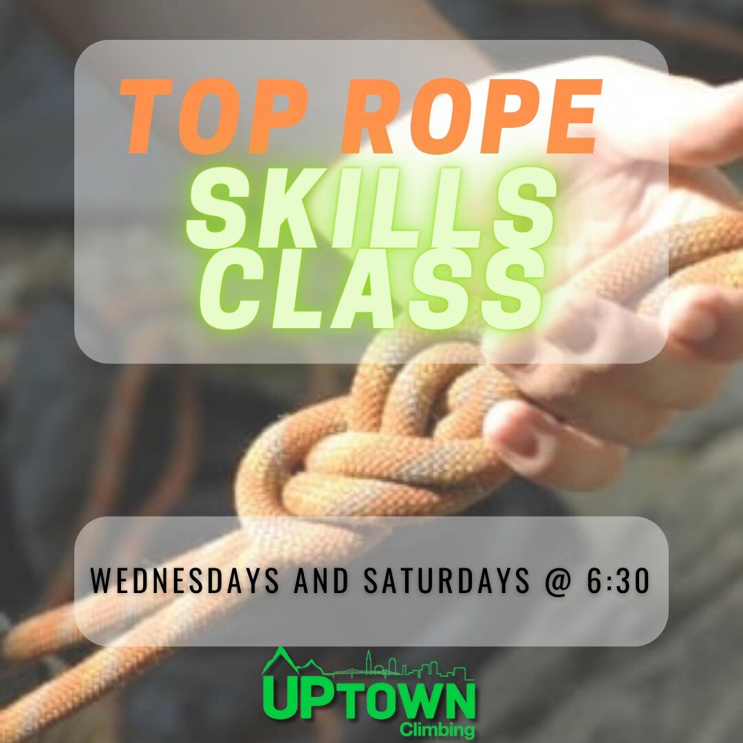 Want to UP your game? Top Rope skills is open to all skill levels, for those who want to learn to belay! Spaces still available for Saturday May 20th. Sign up at: https://app.rockgympro.com/b/?bo=03b9ccacd666468989eccf2c6aeafede&amp;lcg=f74d14dc23872