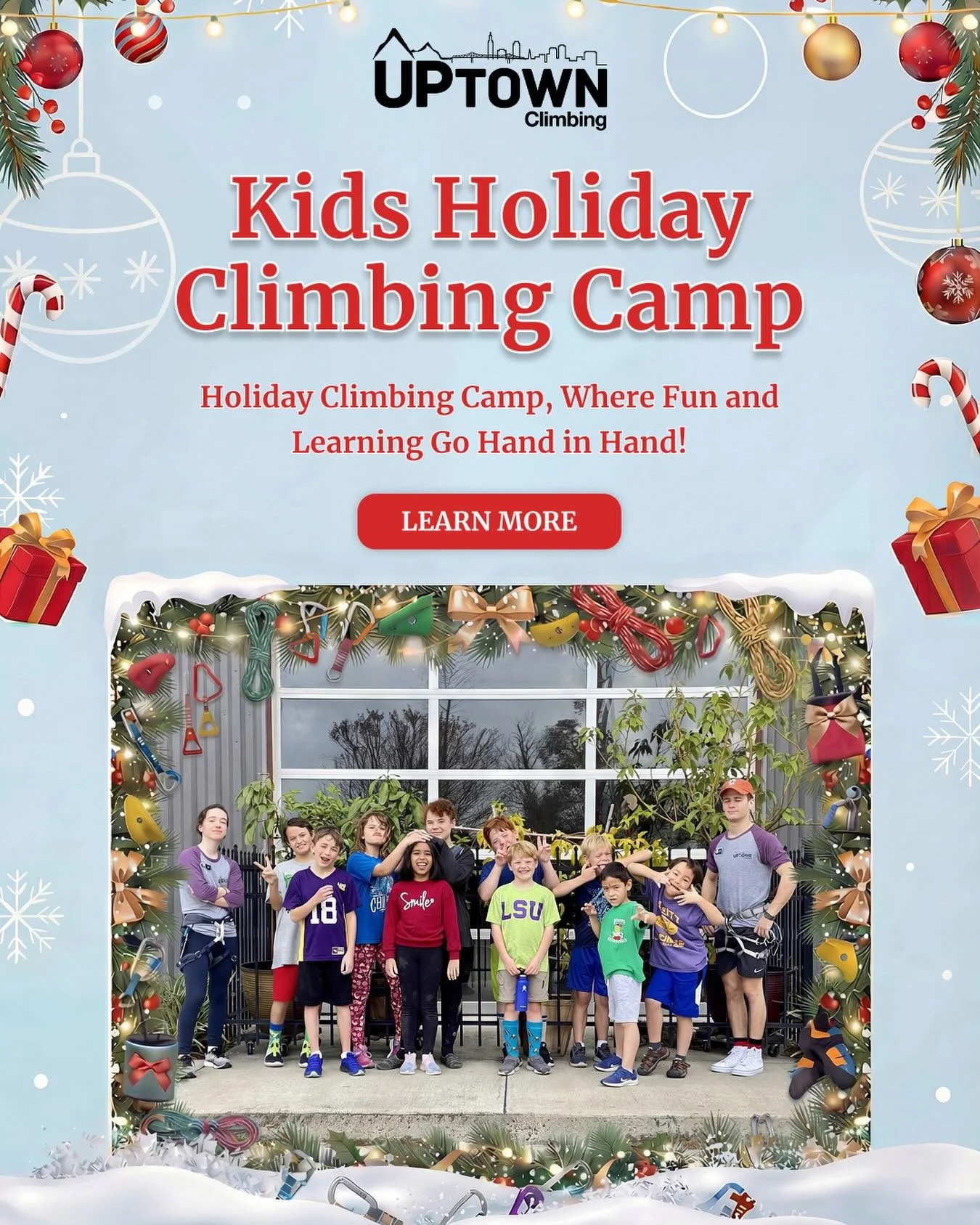 Learn more on our site or stories! December 29-31st,  8a-3p!! Register your little climbers now!