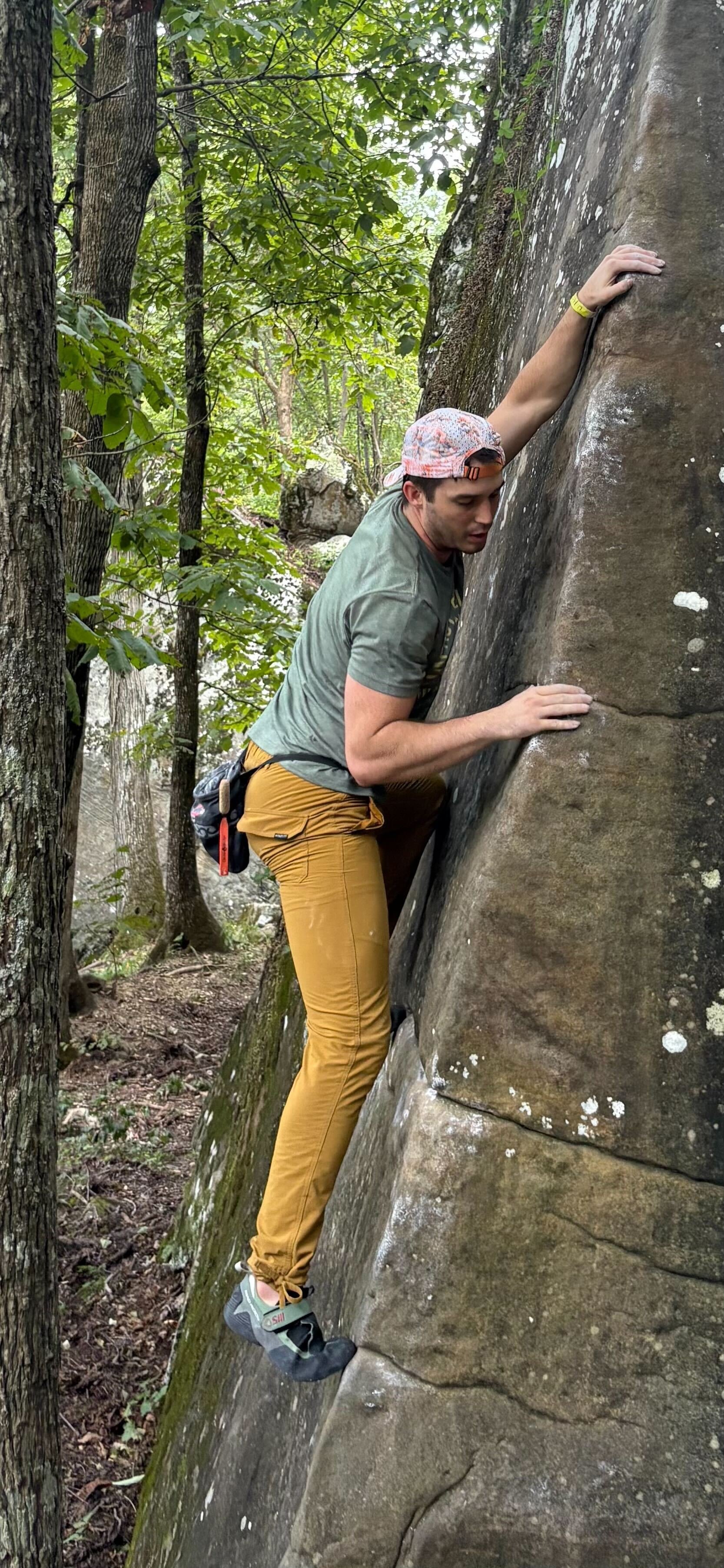 JOSH   Josh  has been climbing ever since his dad built a home wall in their backyard as a kid. Now he's a full-time gym rat. These days he spends most of his time coaching kids from their very first climb all the way through our competitive team, t