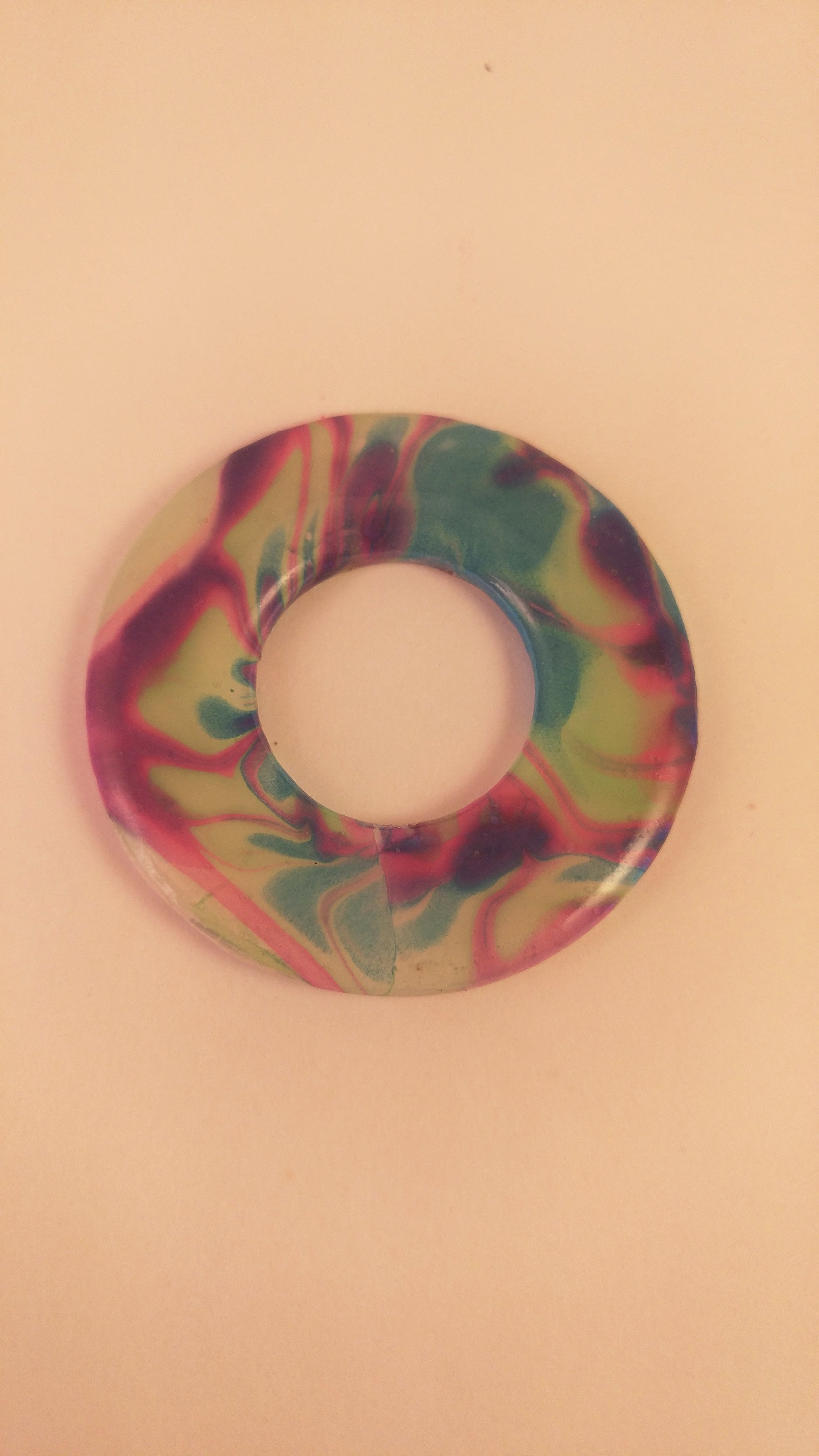 Water Marbled Washer Pendant