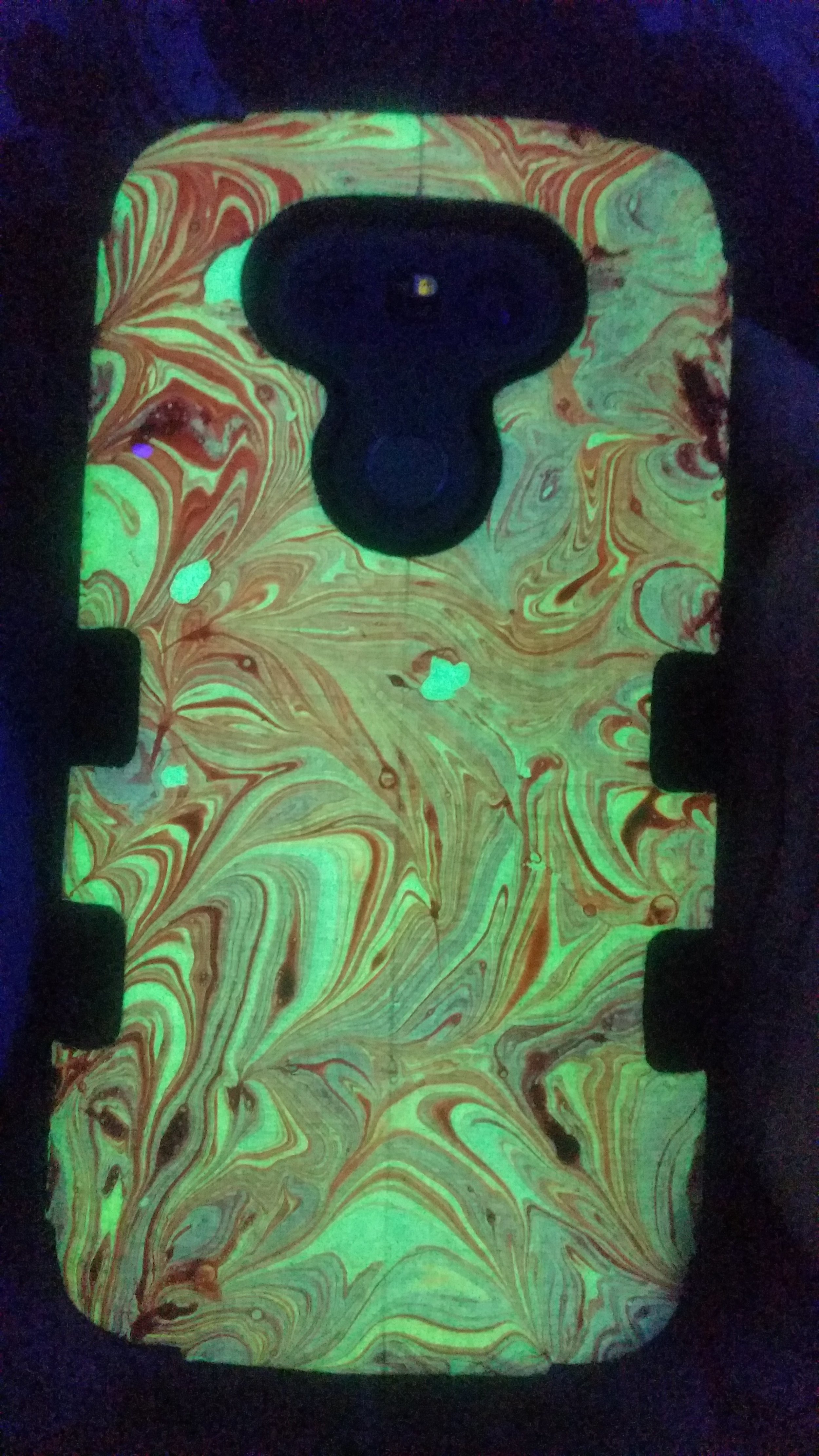 Water Marble Phone Case after UV exposure