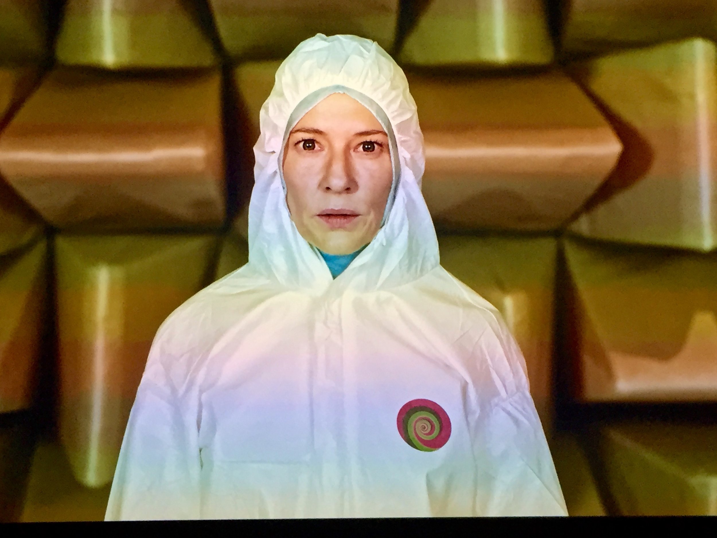 Cate Blanchett as futuristic scientist in Julian Rosefeldt's "Manifesto"