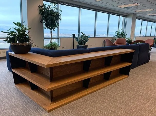 Finally have some decent shots of this thing. White oak shelves with steel structure.