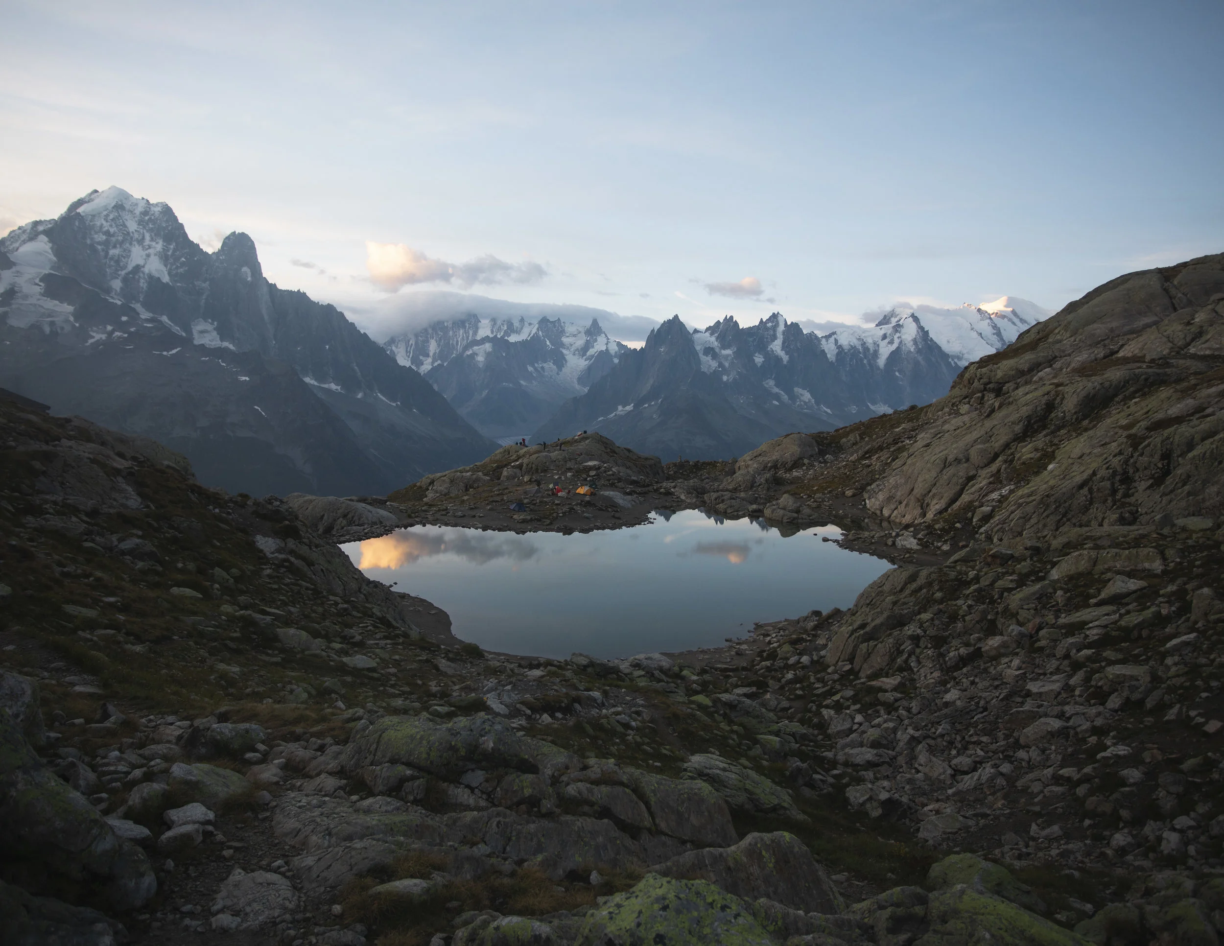Shortly after sunrise above the Lac Blanc, Chamonix. Autumn 2018.