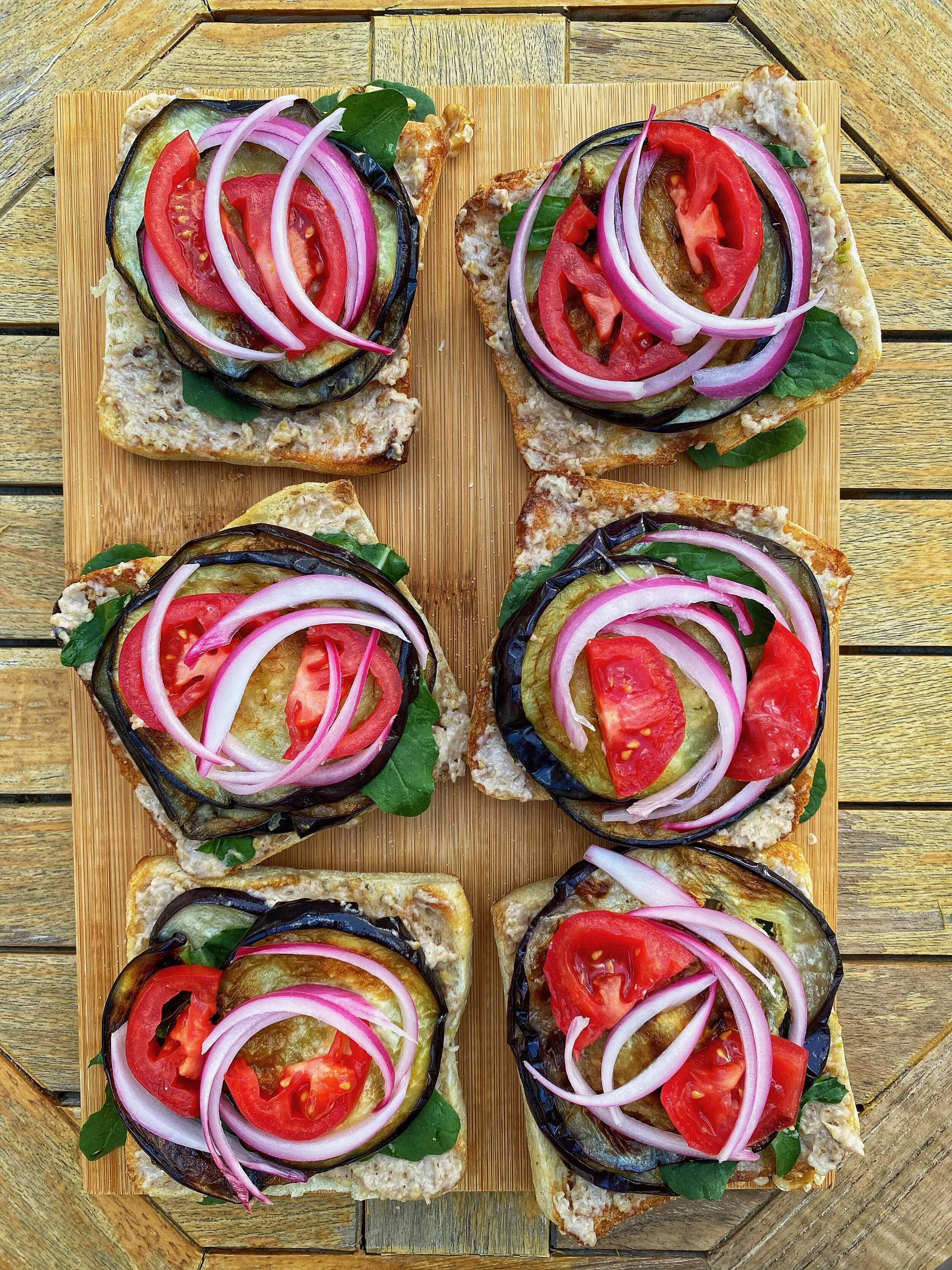 Deconstructed Eggplant Sandwich