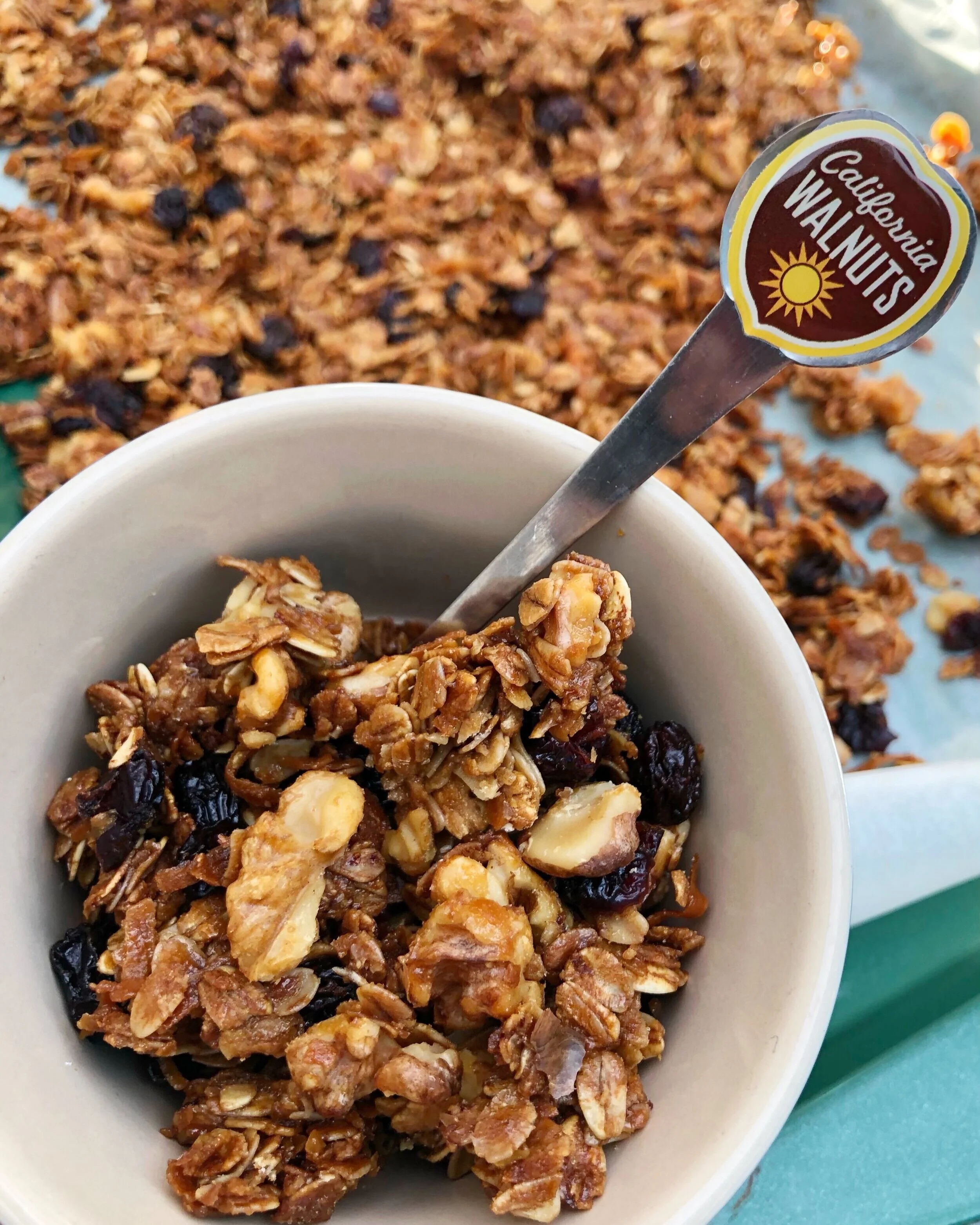 Crunchy Granola with Fruits and Walnuts