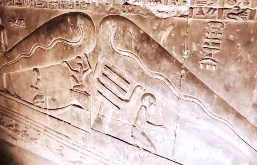 Temple of Hathor, Dendara, Egypt. Ancient Crypt Depicting Enlightenment & Creation As One