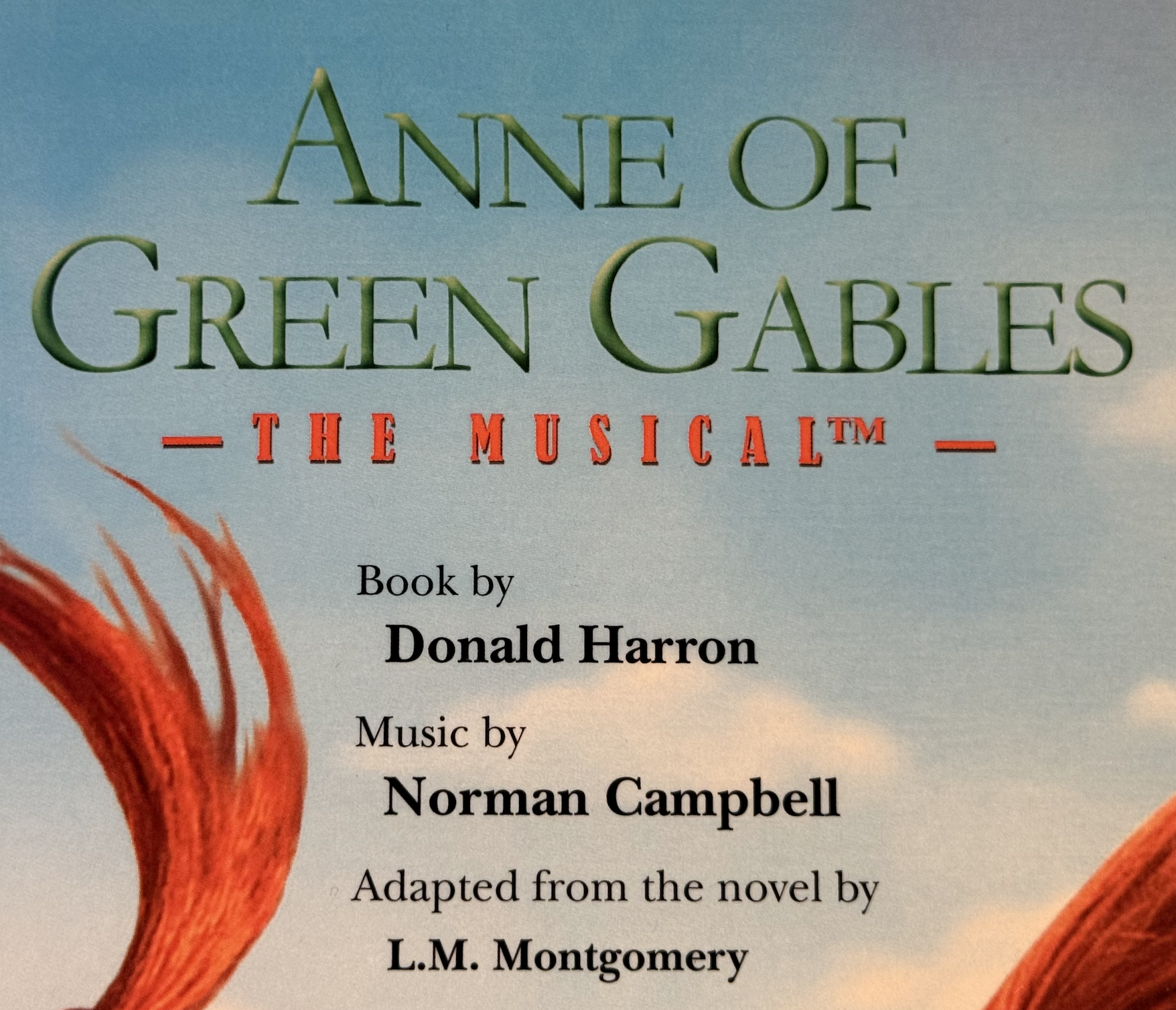 Anne of Green Gables  Saturday, Oct 10  Matinee