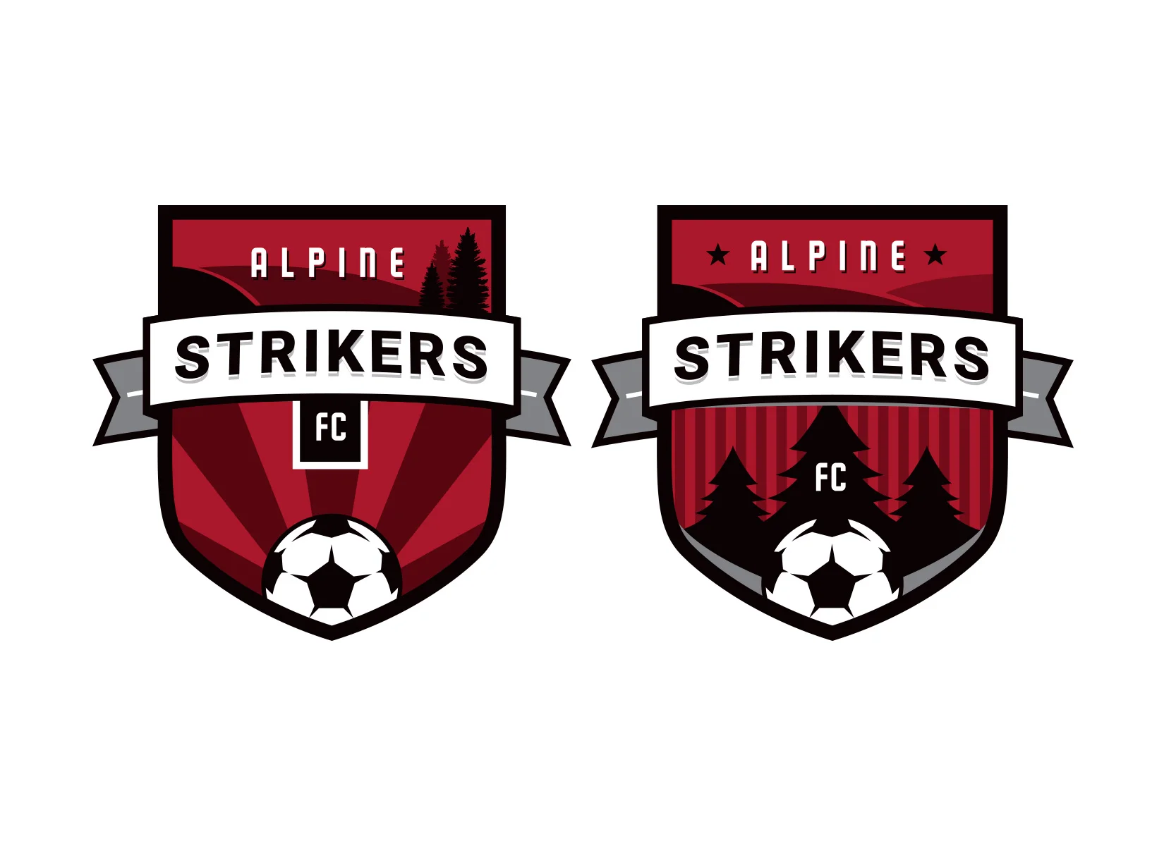 Alpine Strikers soccer badge design option
