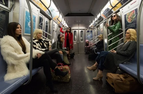 Photo from Ocean's 8 official website . These are actors, in a fictional story. You should not steal diamond jewelry to pay for college.