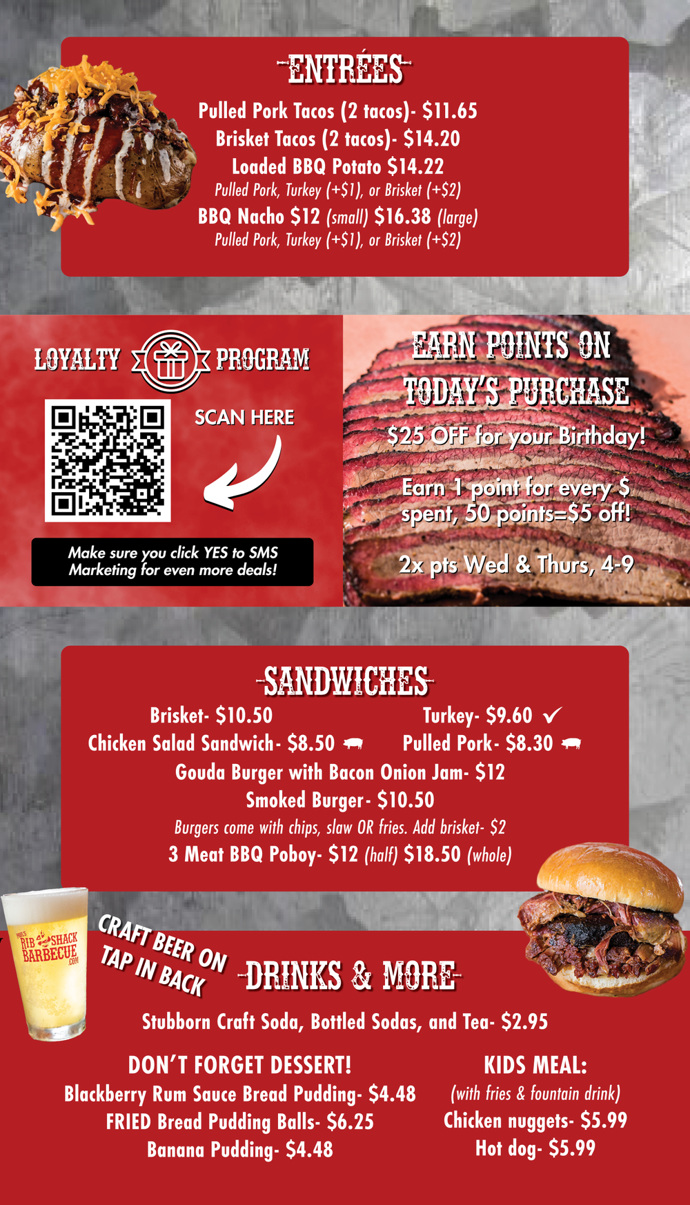 Craft Barbecue Menu — Paul's RibShack Barbecue