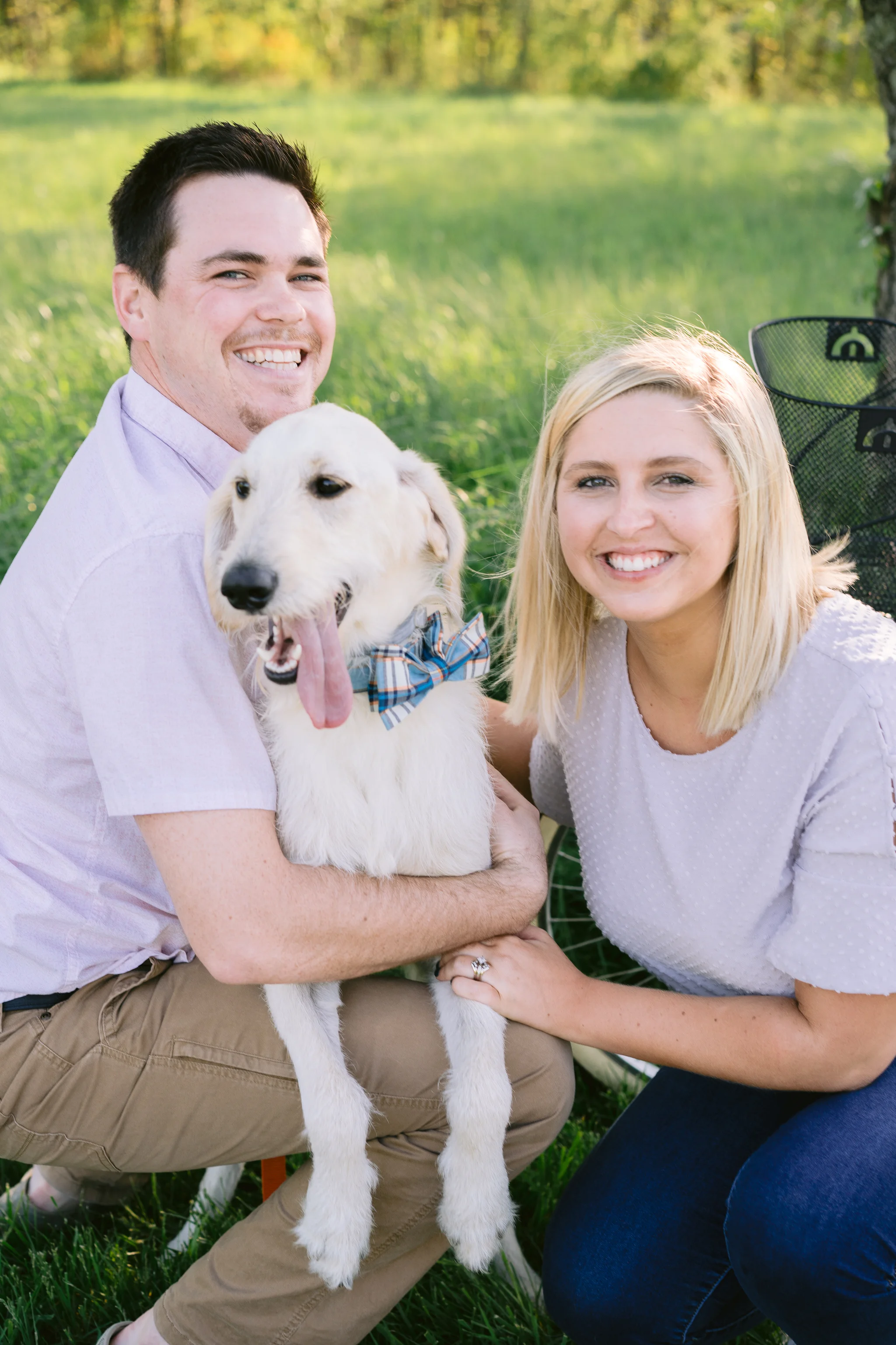 Cute couple countryside with their Dog