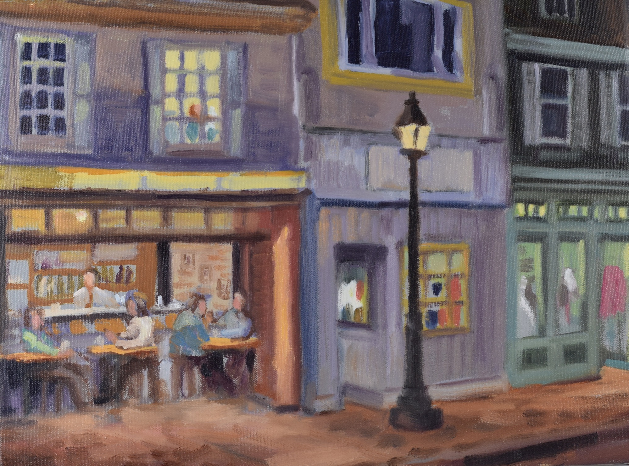 Night Cafe, Oil on canvas, 12x16