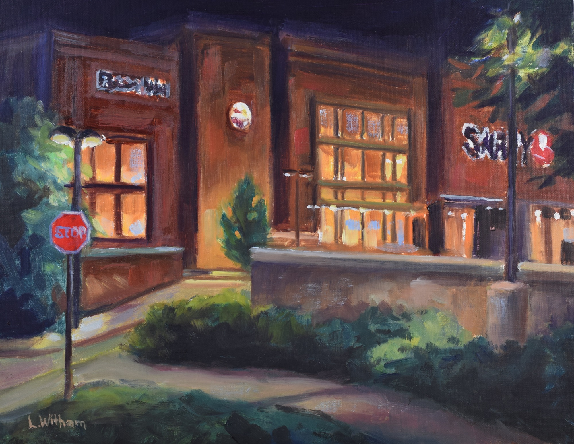 Night Shopping, Oil on linen, 11x14