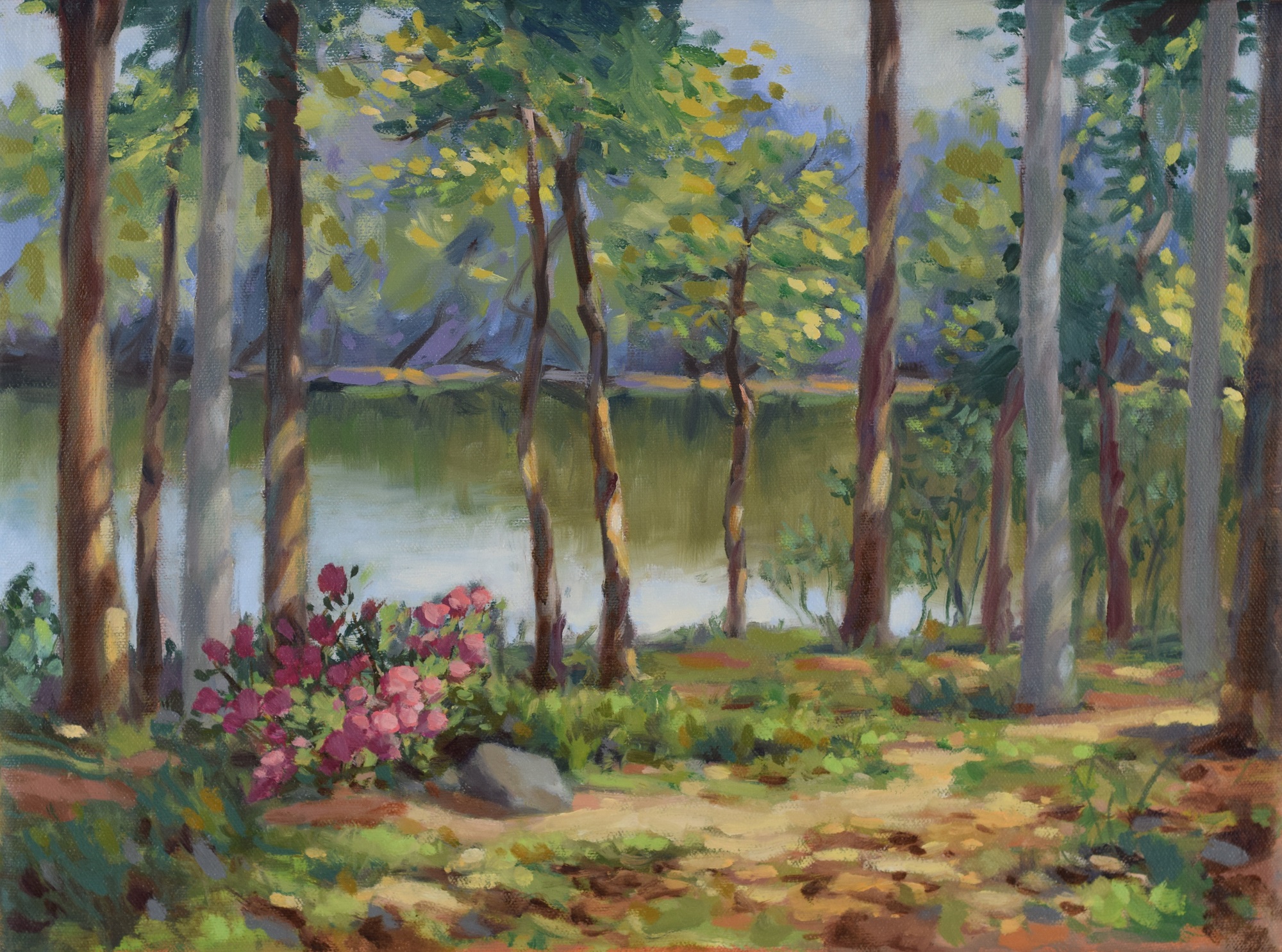 Reservoir Calm, Oil on canvas, 12x16